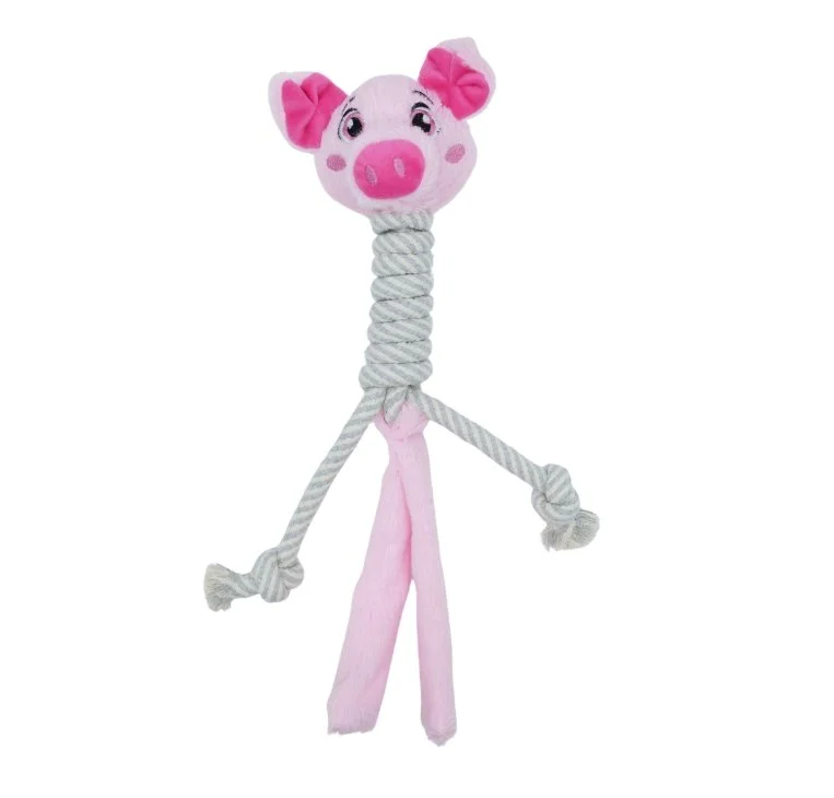 Cochon à Long Cou - Peluche avec Corde - Bud'z