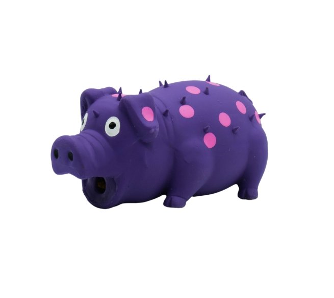 Cochon Mauve à Pois Roses - Petit Jouet Couineur - Bud'z