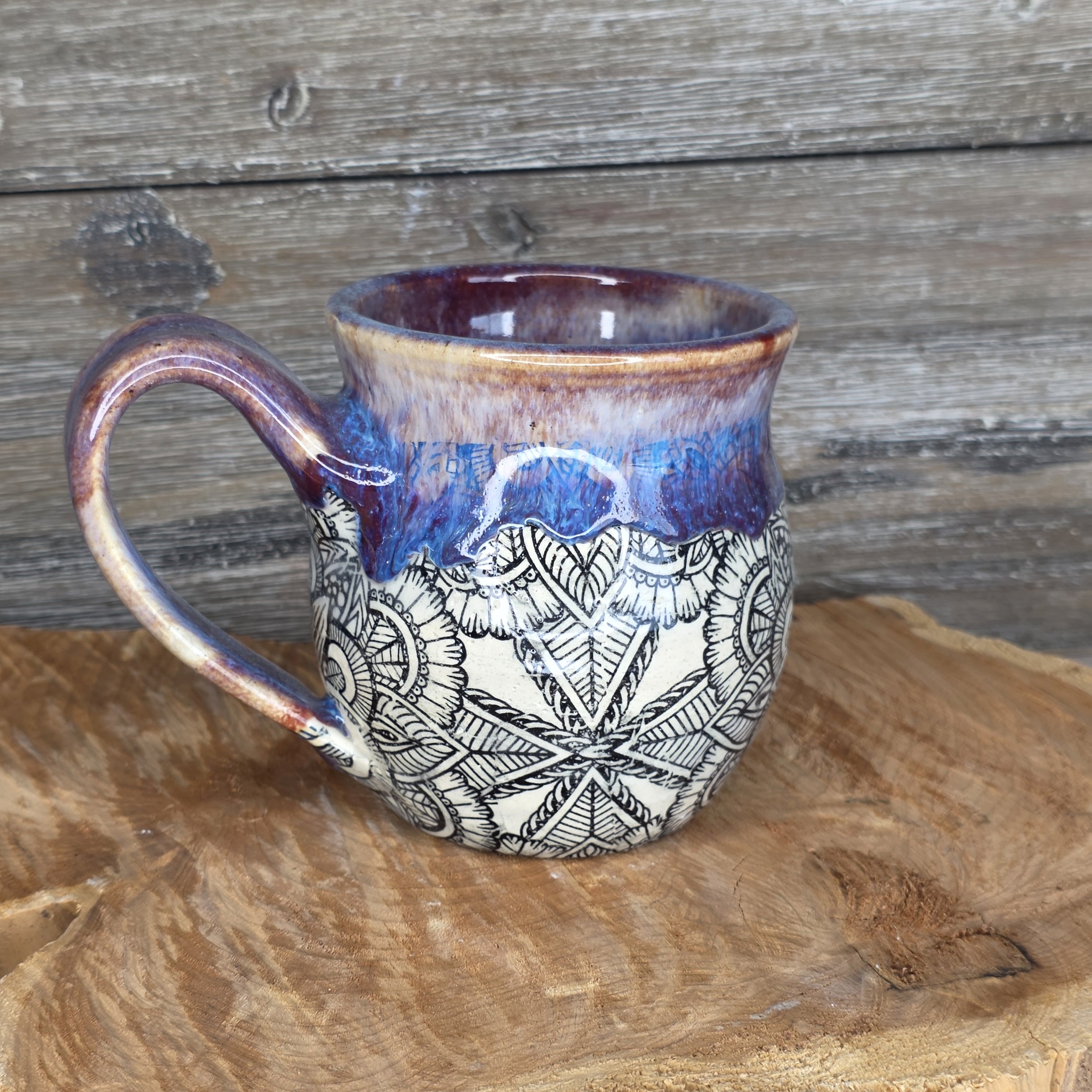 Patterned Big Belly Mug