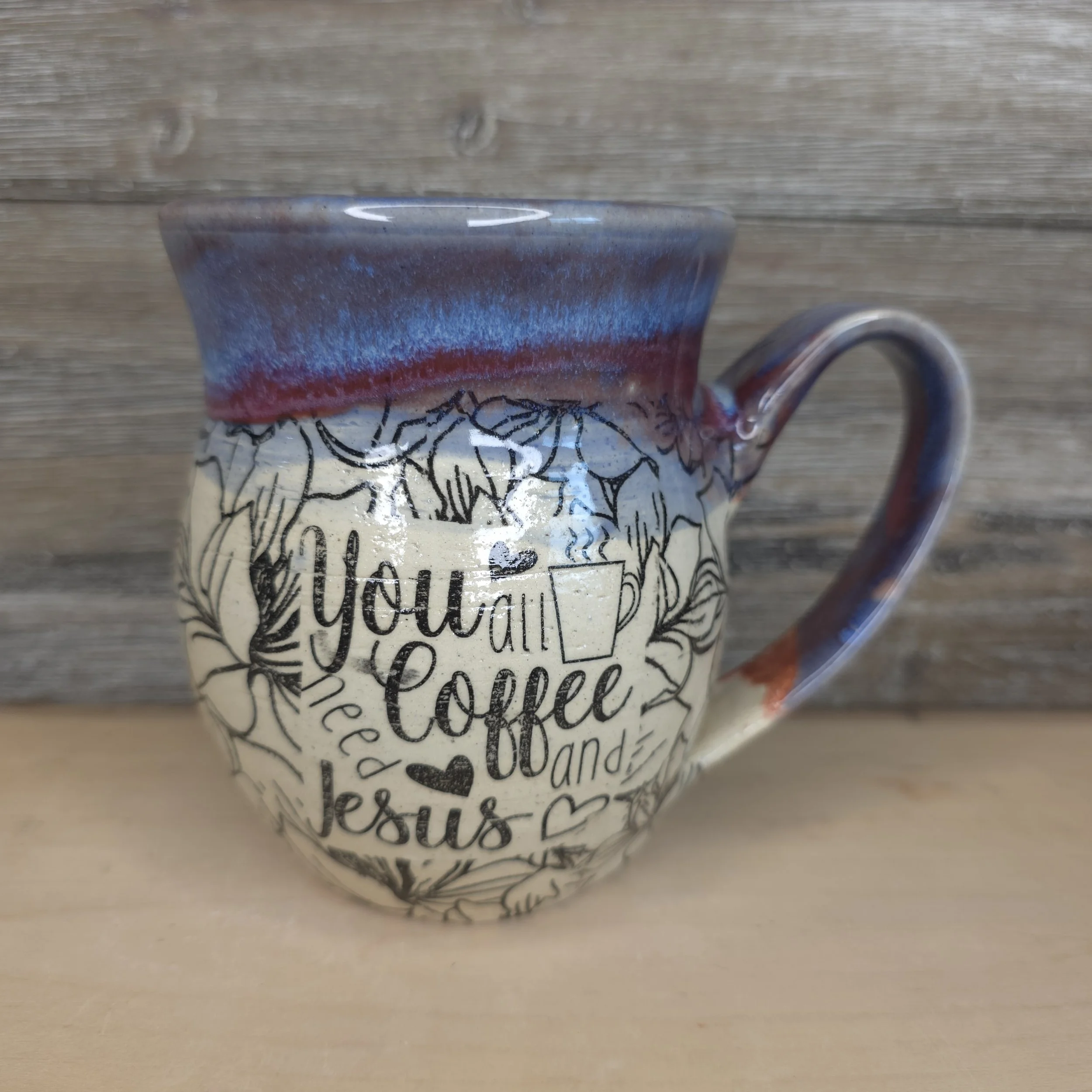 Patterned Big Belly Mug