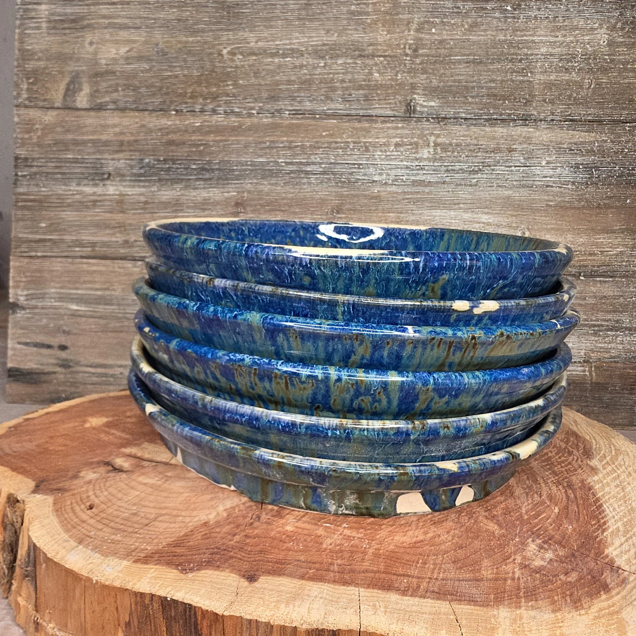 Ceramic Blue Glaze Plate Set