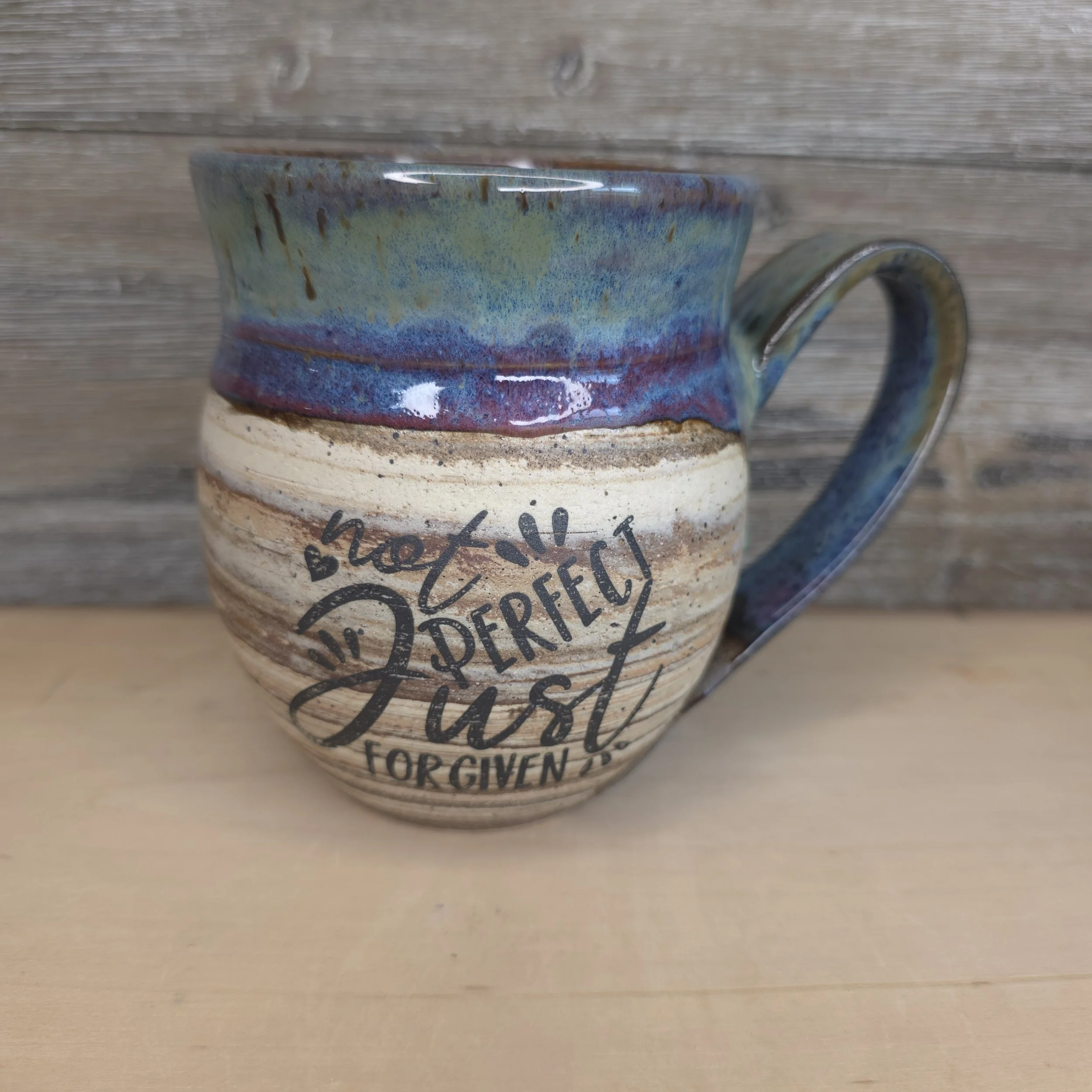 Marbled Clay Mug (with pattern words)