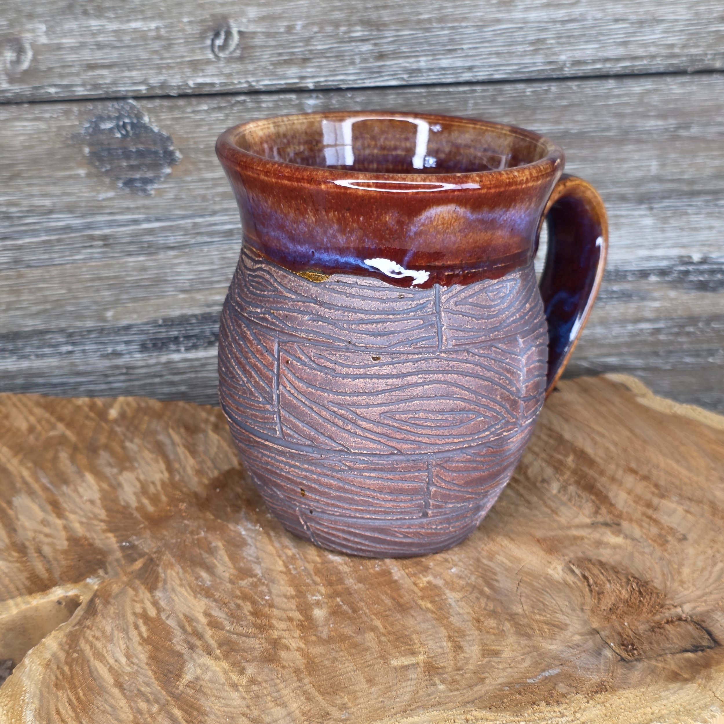 Woodgrain Big Belly Mug