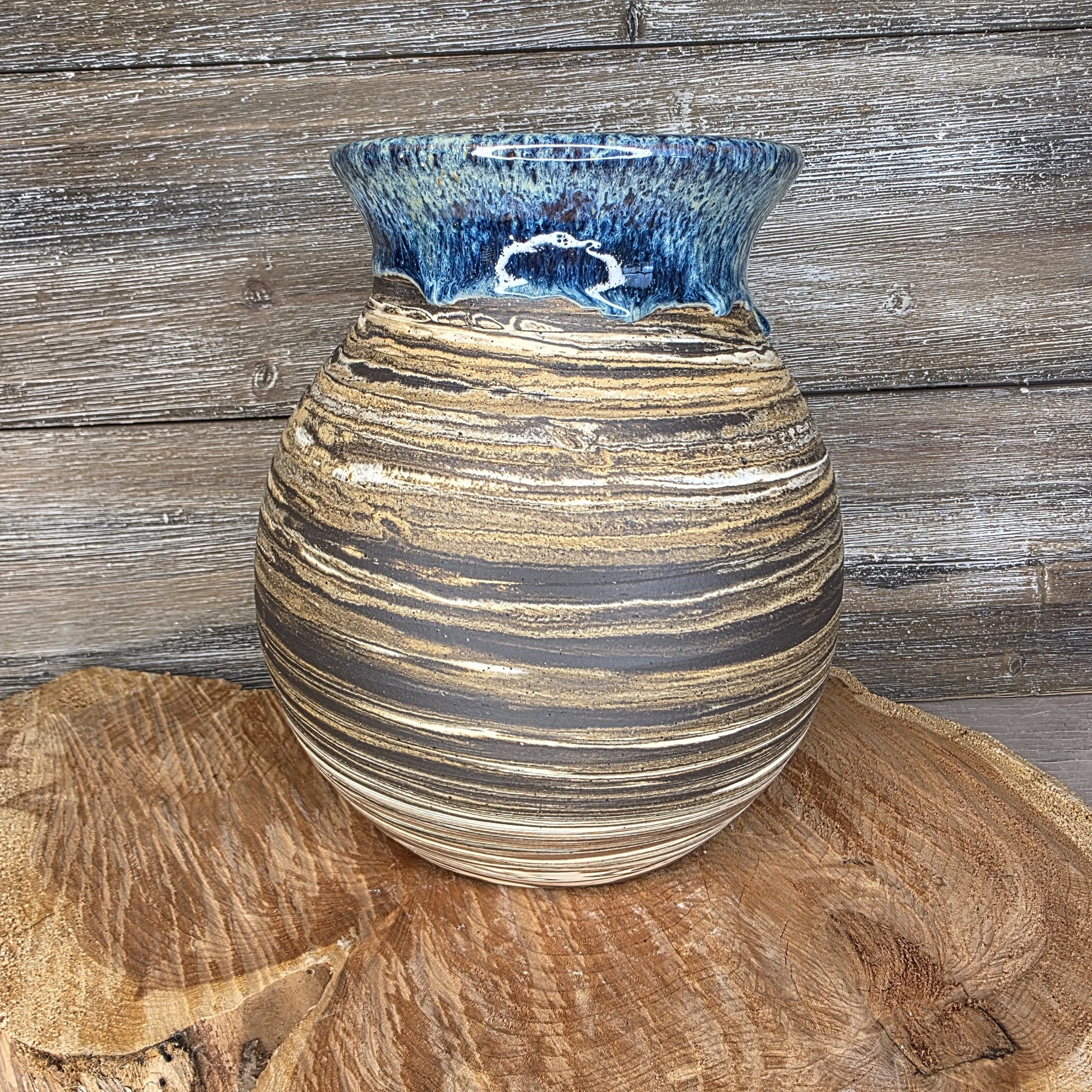 Rustic Earthy Tones Large Ceramic Vase
