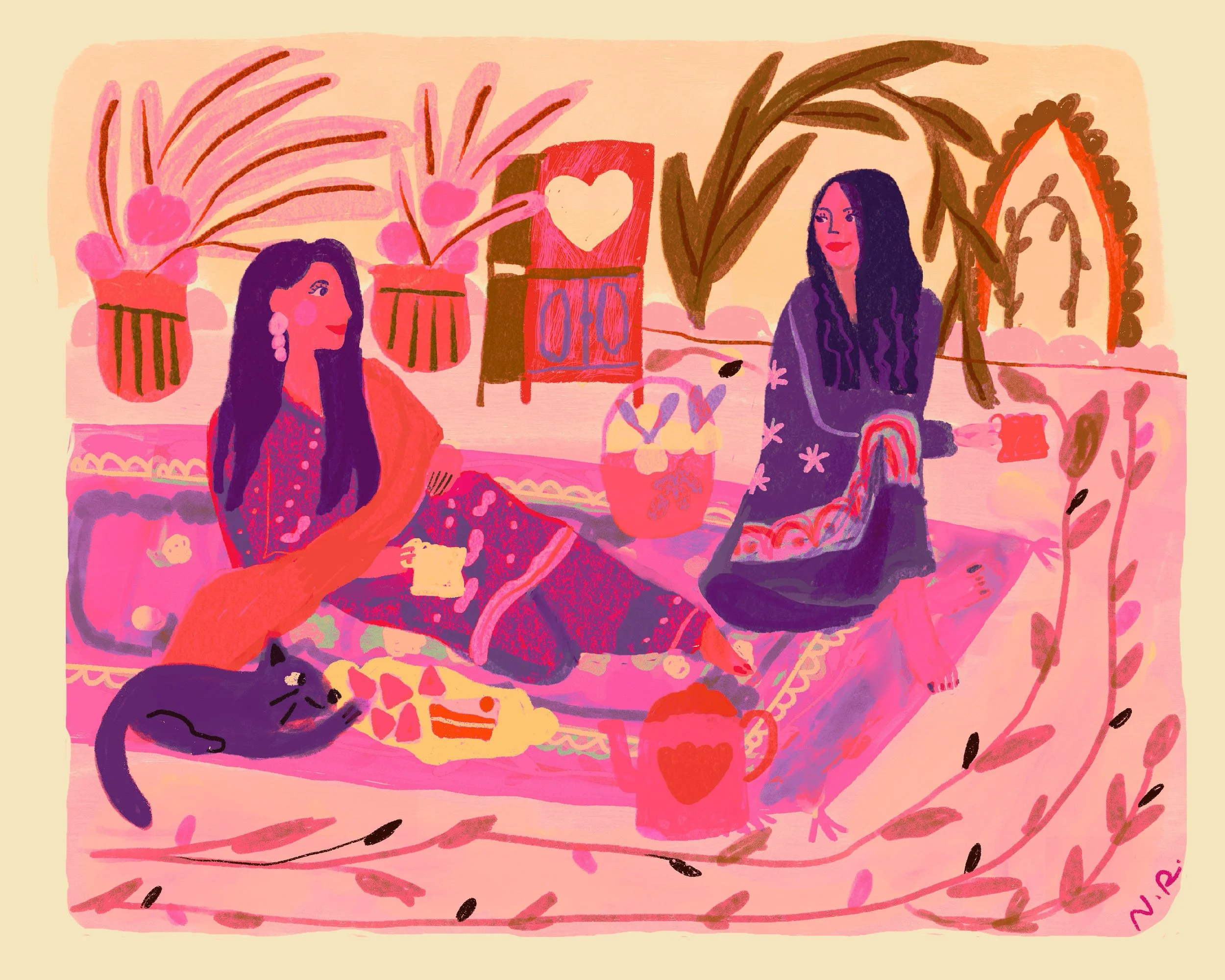 Cat, Samosa, Cake, and Chai