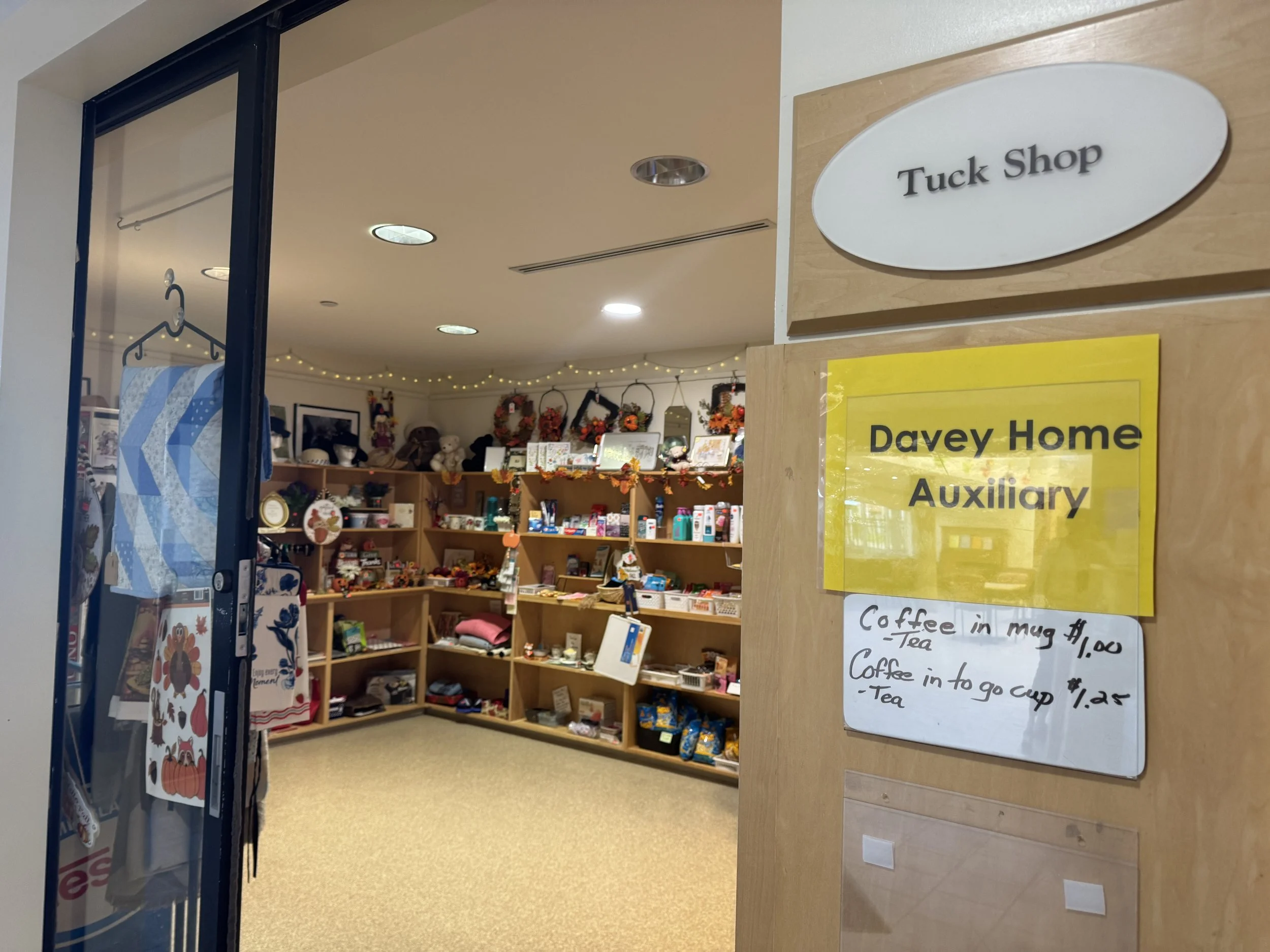 Tuck Shop: A welcoming in-house shopping experience for residents, offering a variety of sweet and salty treats, snacks, jewelry, small gifts, greeting cards, and everyday items. Residents can enjoy choosing something special for themselves or pickin