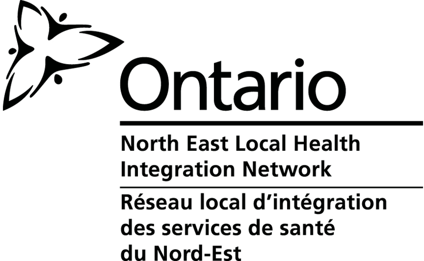 Ontario North East Local Health Integration Network logo with text in English and French.