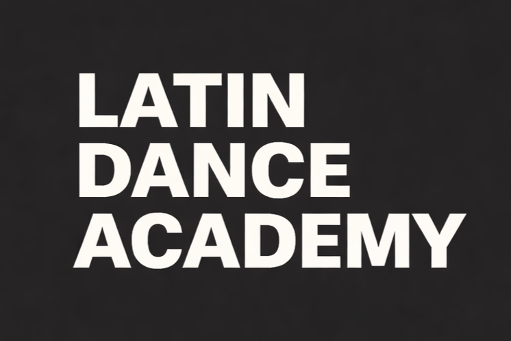 Black background with white text that reads "Latin Dance Academy".