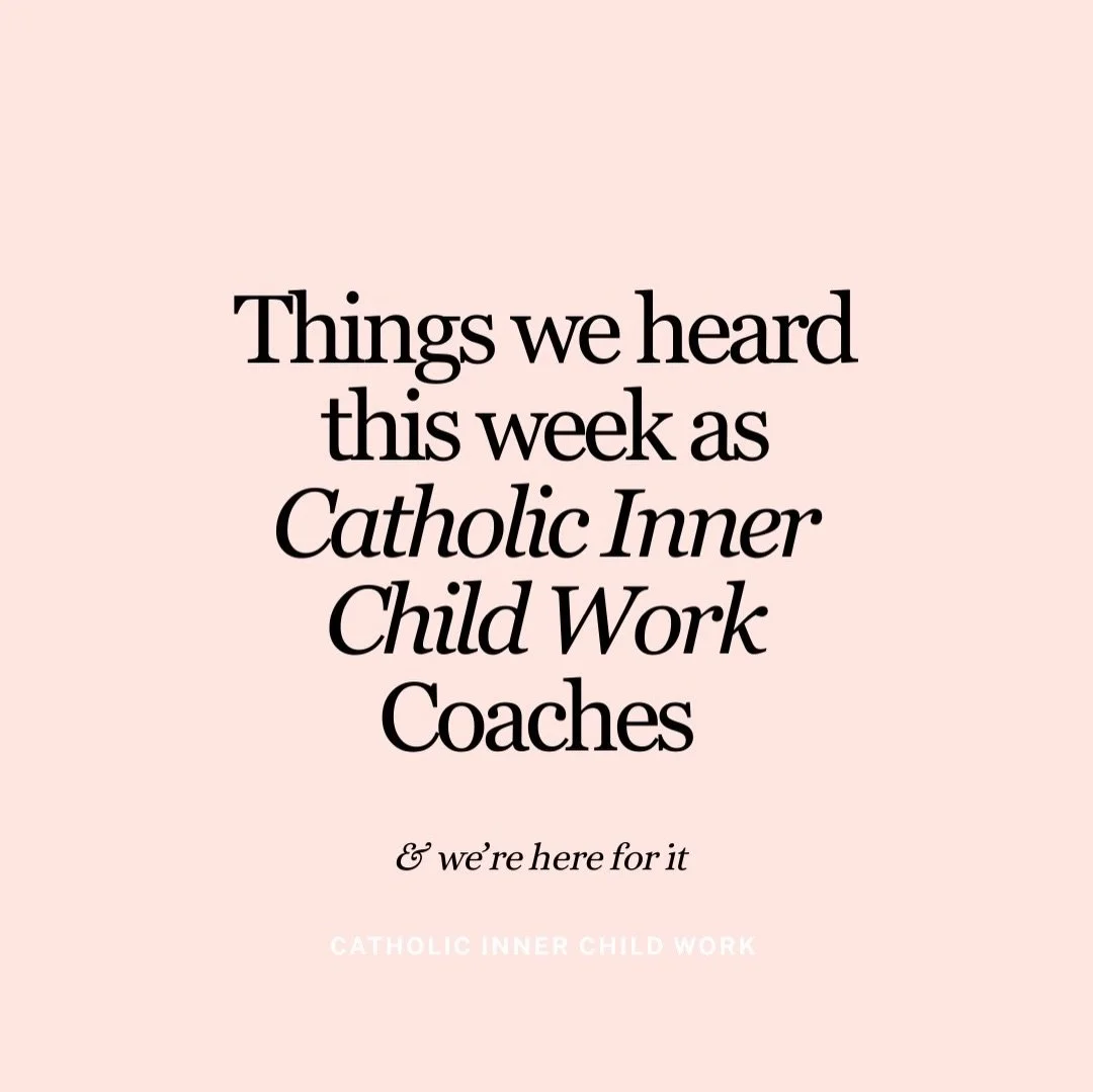 This week, these are some of the hope-filled things we heard in our sessions as Catholic Inner Child Work coaches. ❤️

Healing doesn&rsquo;t always look dramatic. Sometimes it sounds like a new thought, a repaired relationship, a courageous boundary,