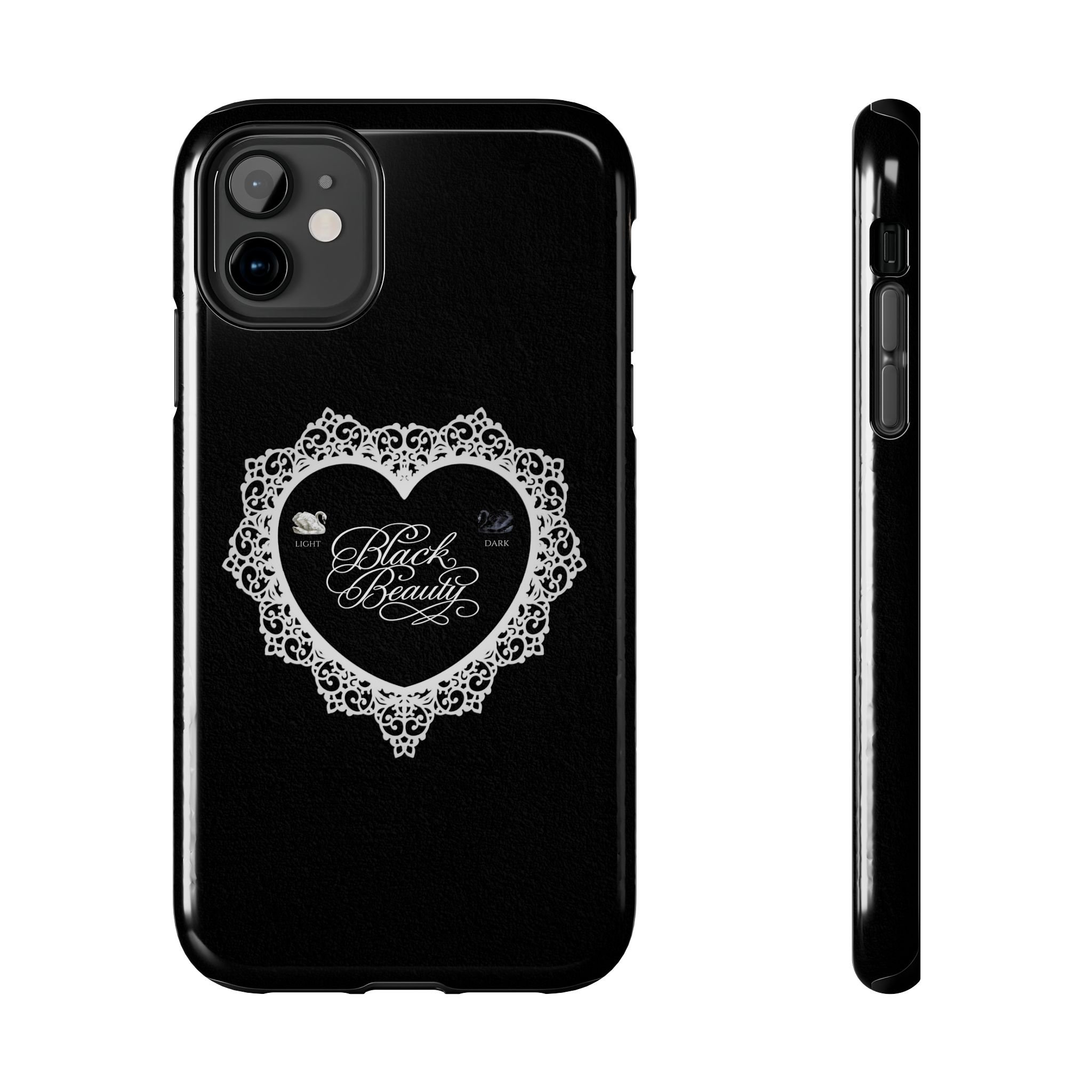 Black Beauty Phone Case | White Lace Heart, Lana Del Rey