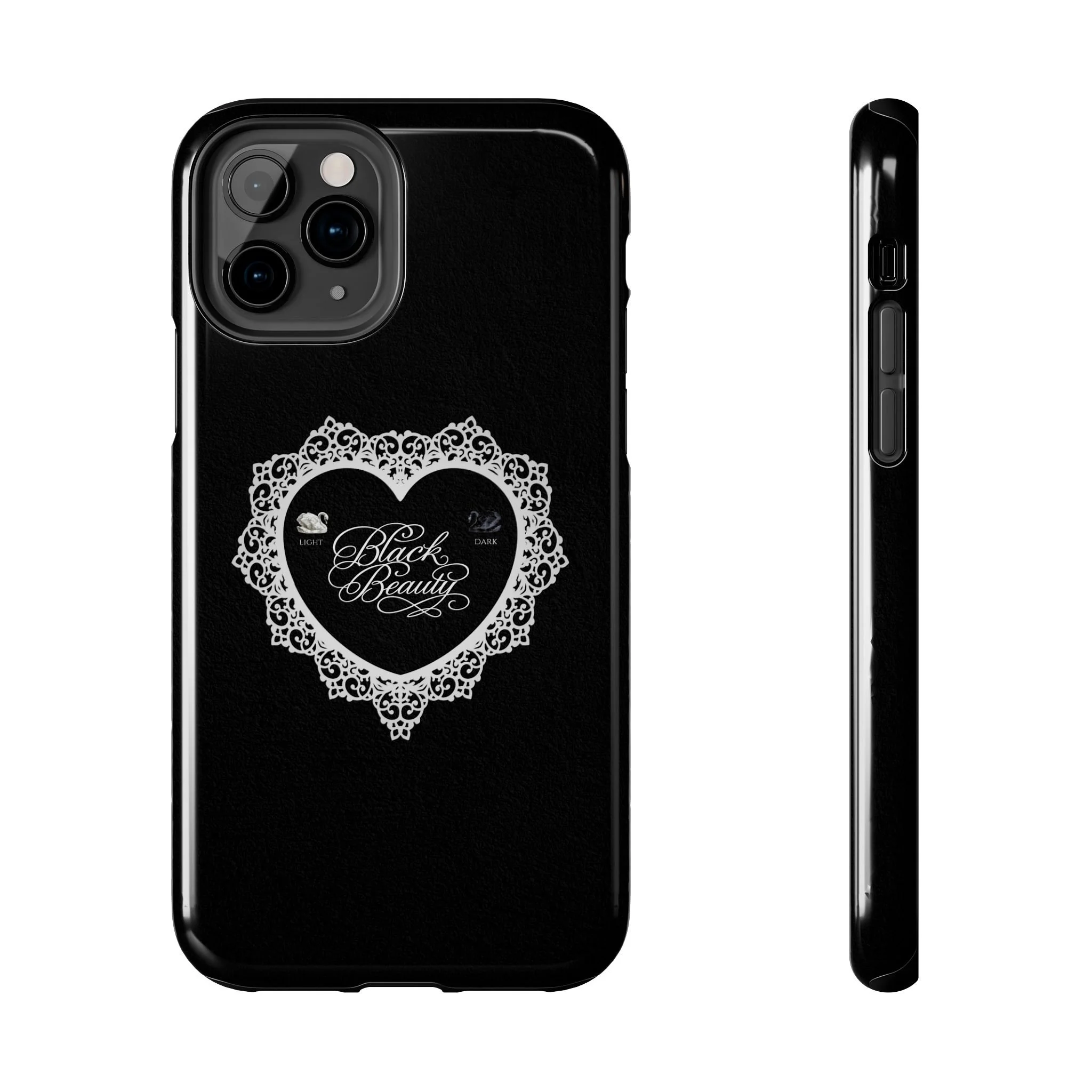 Black Beauty Phone Case | White Lace Heart, Lana Del Rey