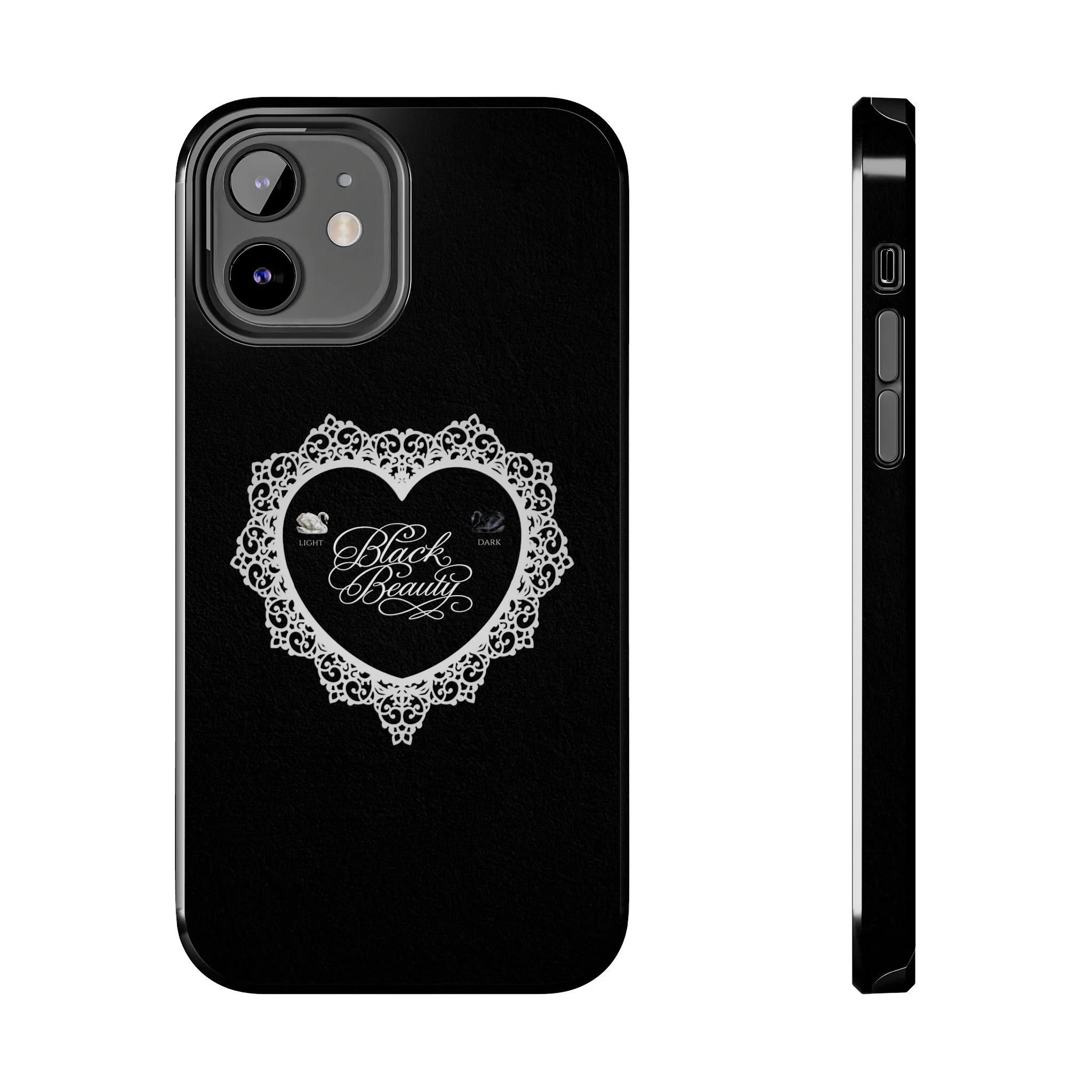 Black Beauty Phone Case | White Lace Heart, Lana Del Rey
