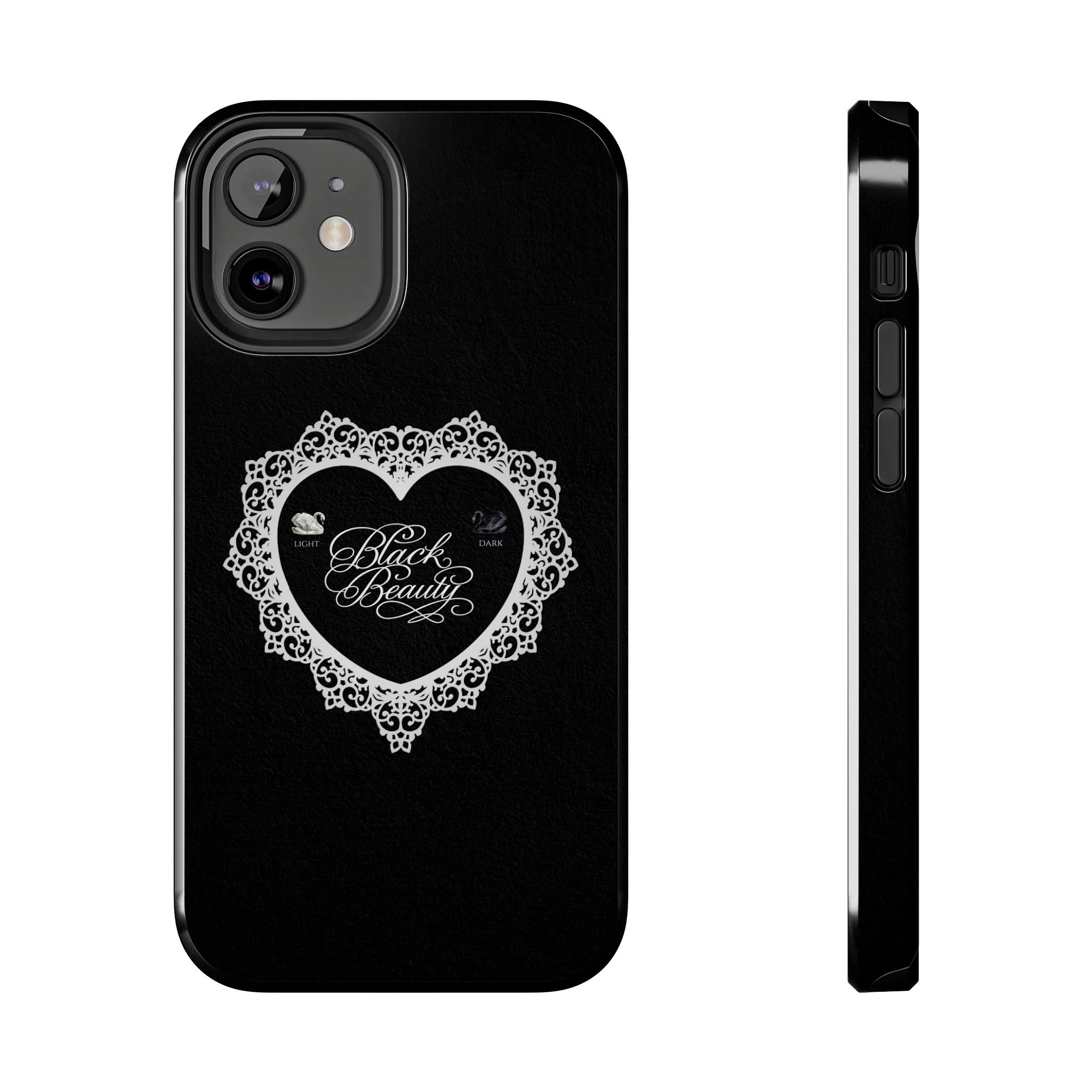 Black Beauty Phone Case | White Lace Heart, Lana Del Rey