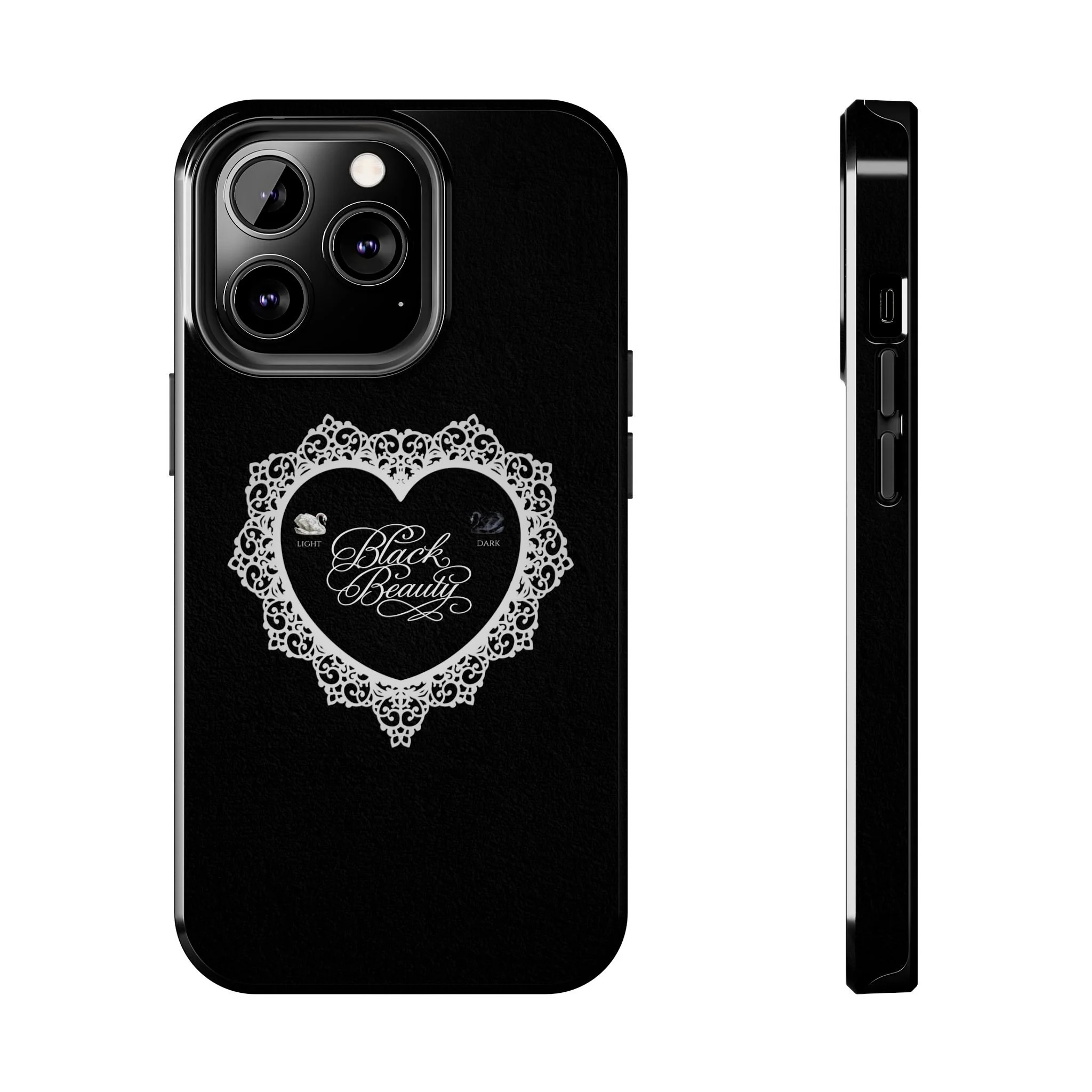 Black Beauty Phone Case | White Lace Heart, Lana Del Rey