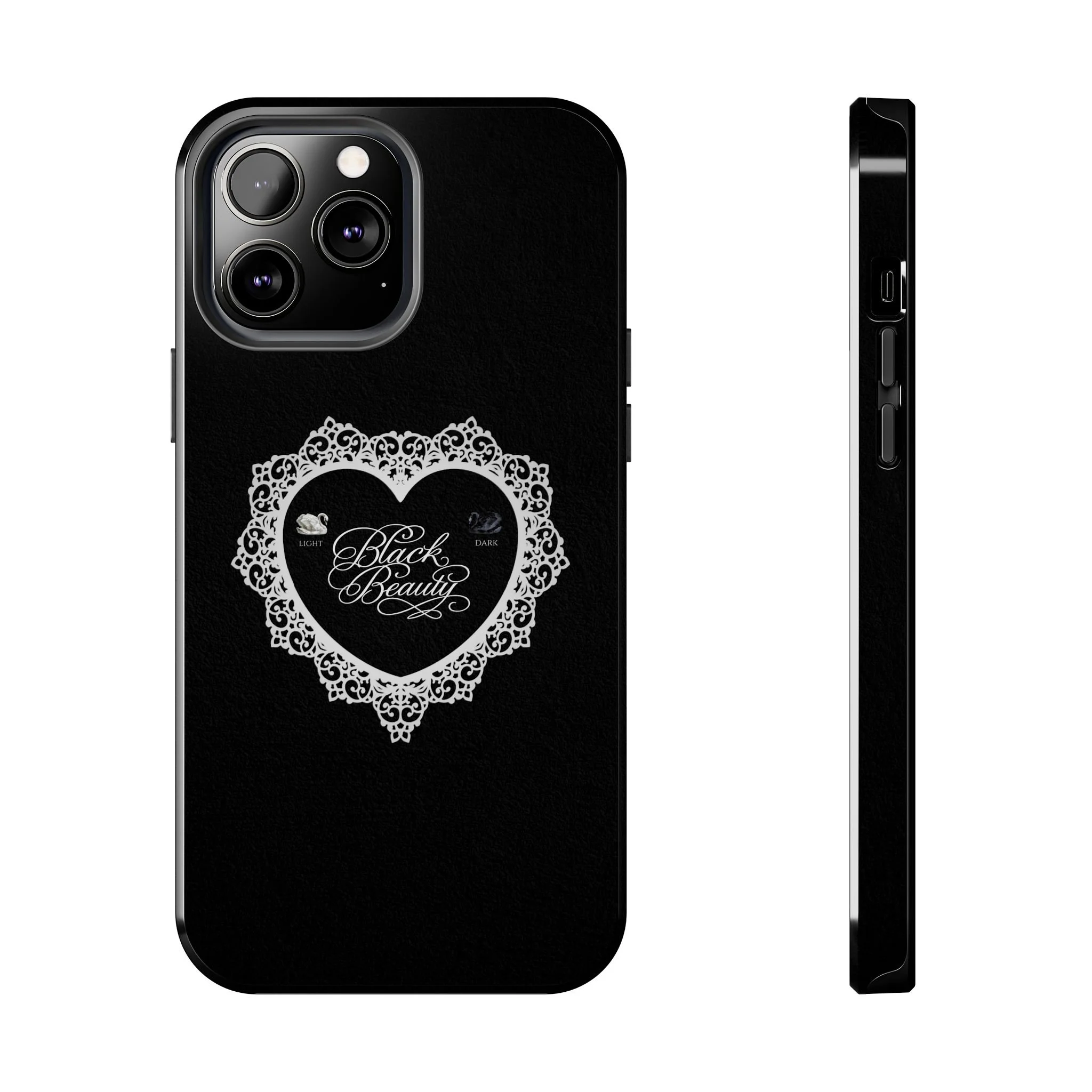 Black Beauty Phone Case | White Lace Heart, Lana Del Rey