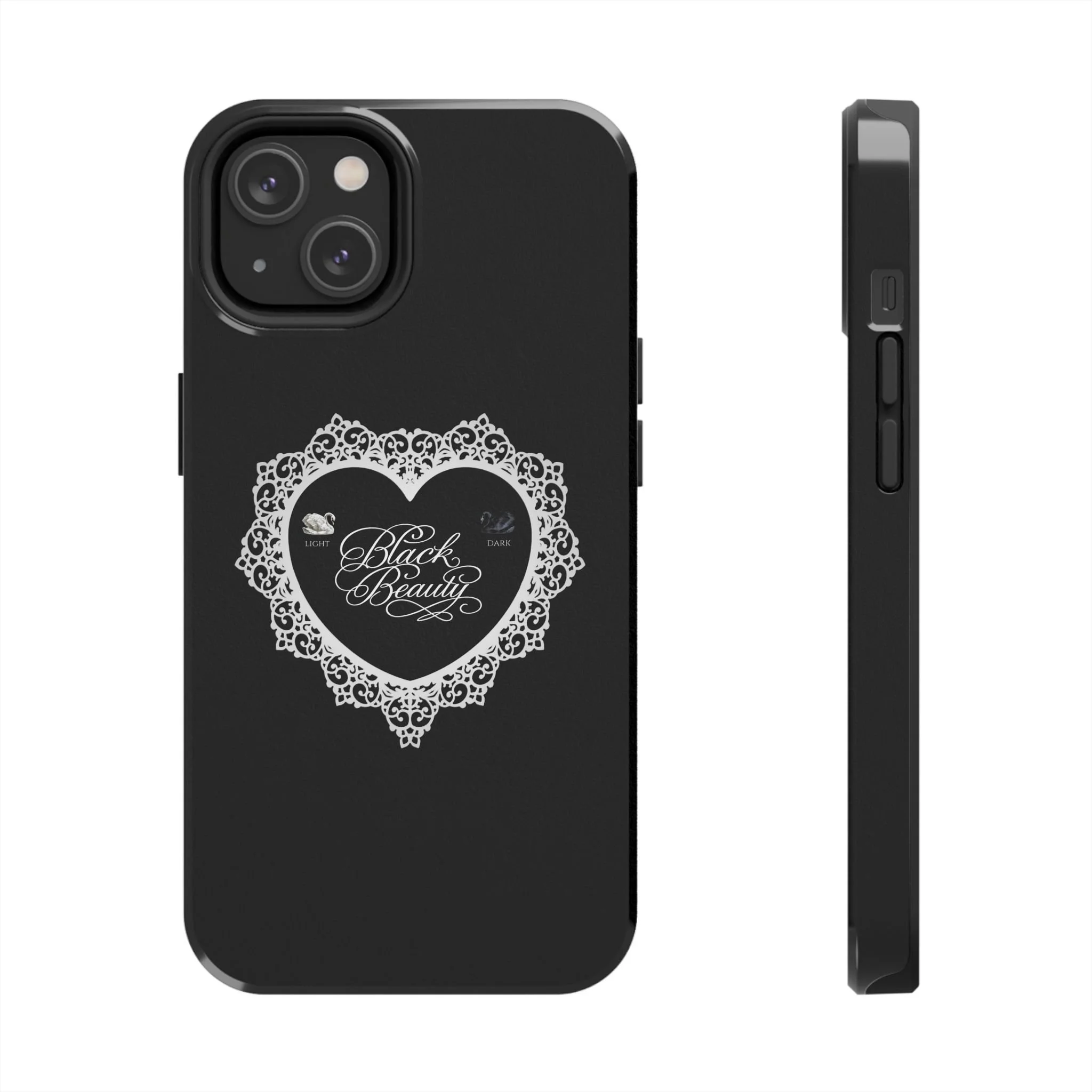 Black Beauty Phone Case | White Lace Heart, Lana Del Rey