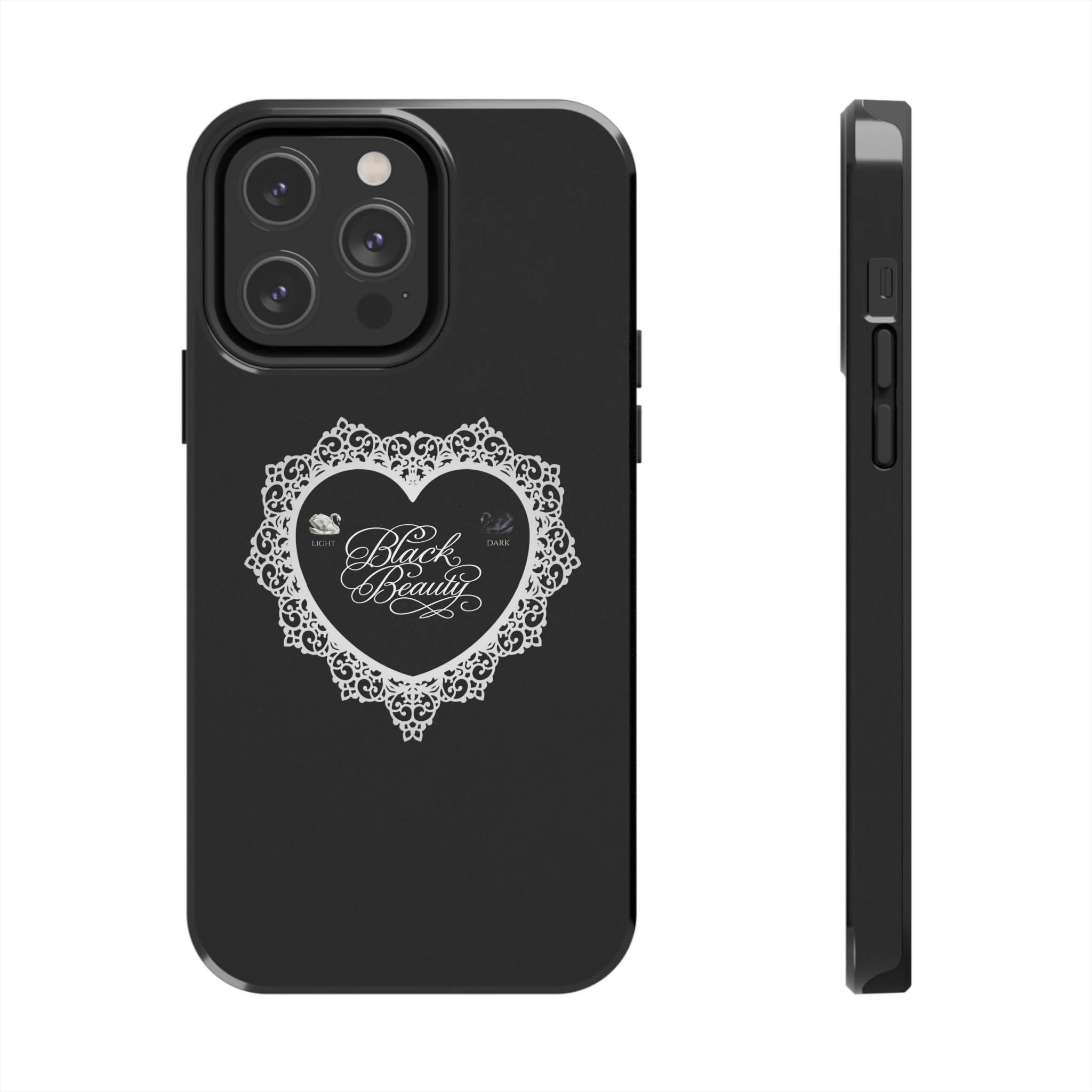 Black Beauty Phone Case | White Lace Heart, Lana Del Rey
