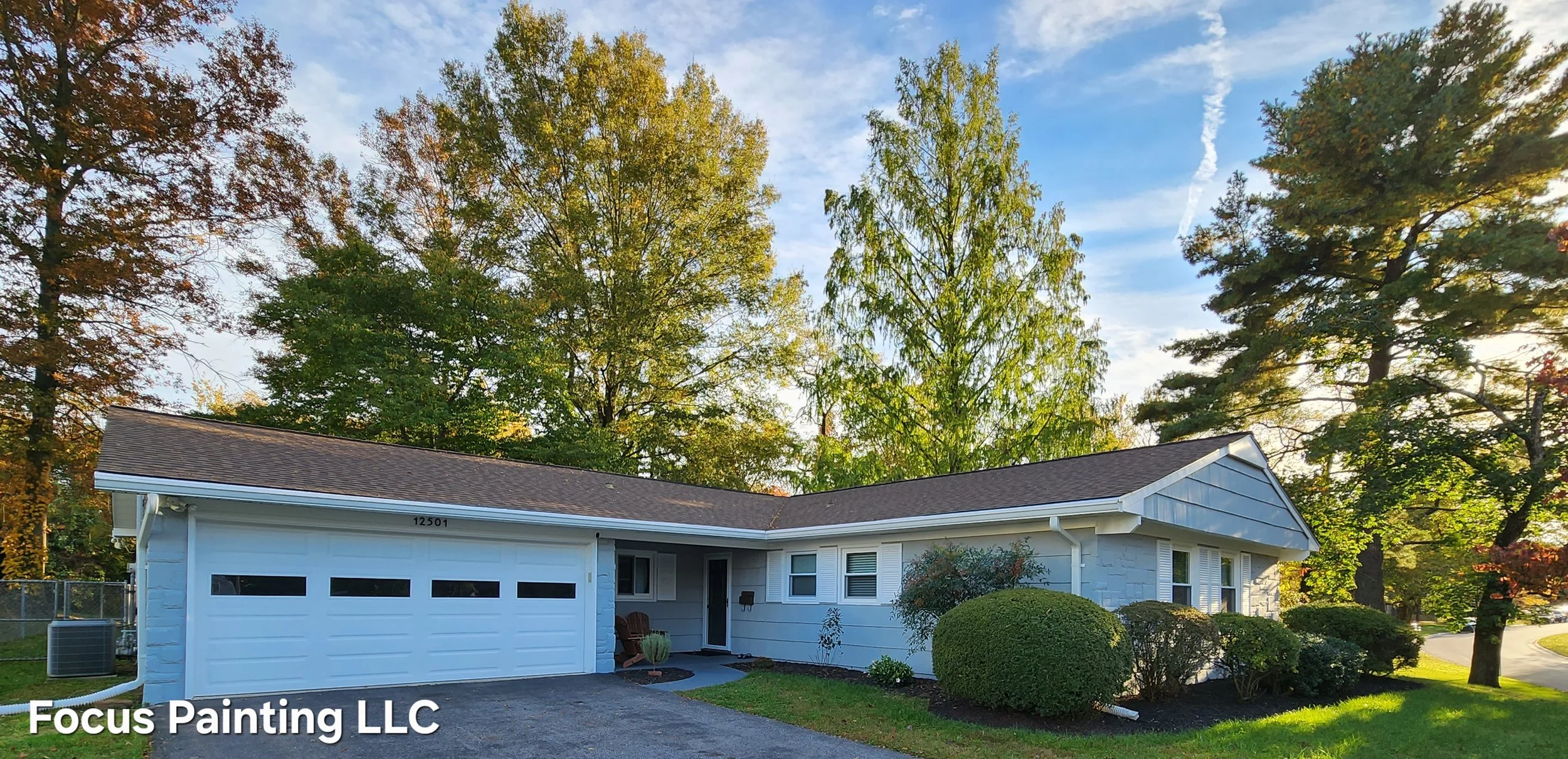 A single-story house painted by Focus Painting LLC in Bowie, Maryland.