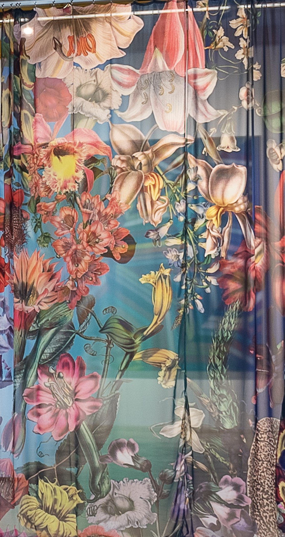 detail of the  curtain installation Horror Vacui by Austin Young at Fondazione D’ARC in Rome, Italy.