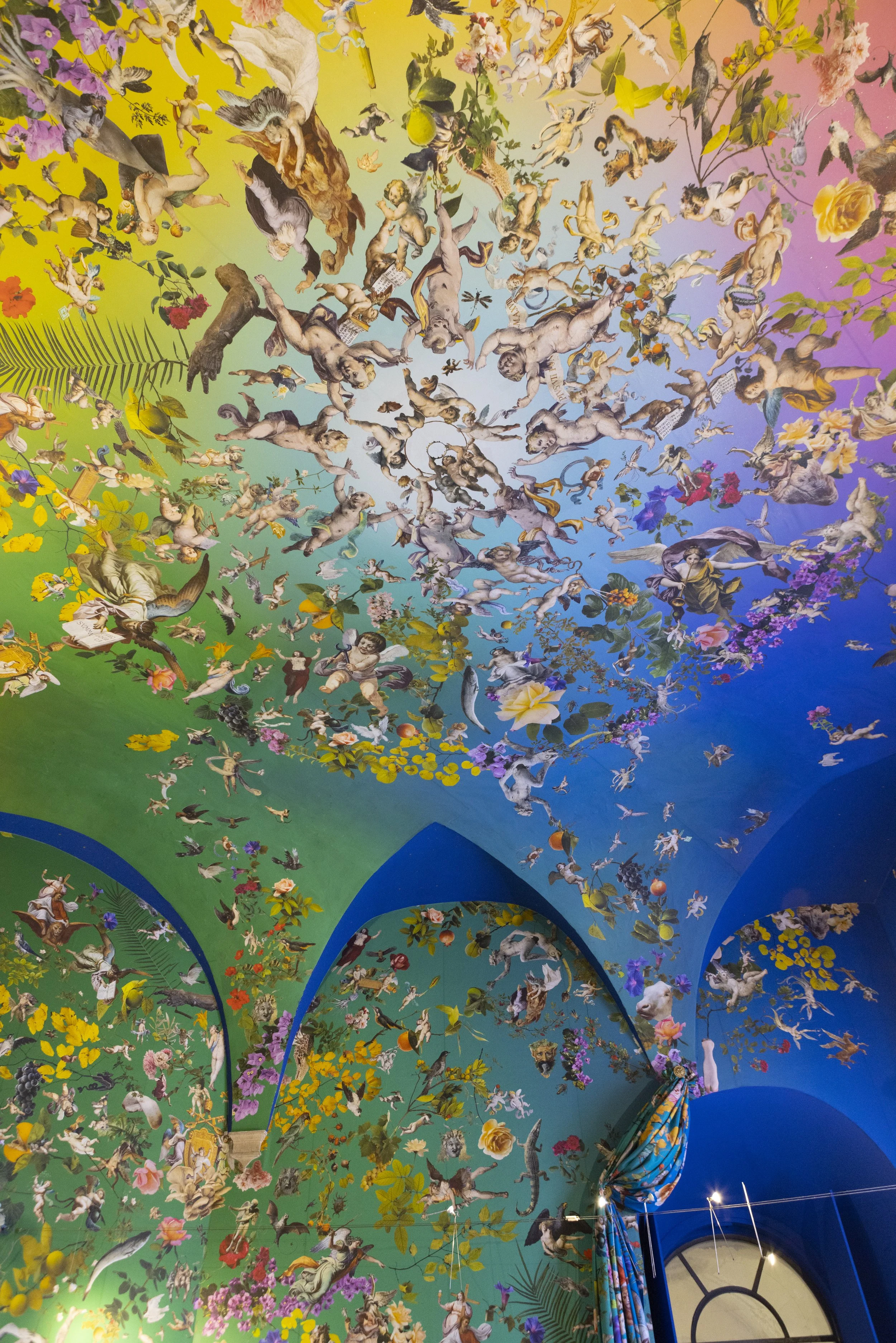 Installation view of Love Trap, Trappolo D'Amore, David Allen Burns and Austin Young, 2022, commissioned by Chiostro del Bramante.