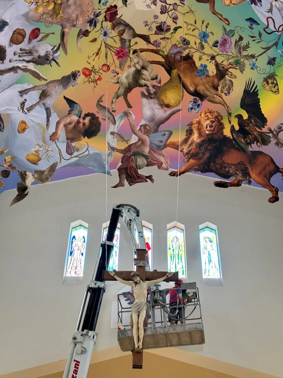 Site-specific permanent installation by Austin Young in the Church of Sant’Aniello Abate, Cosenza.