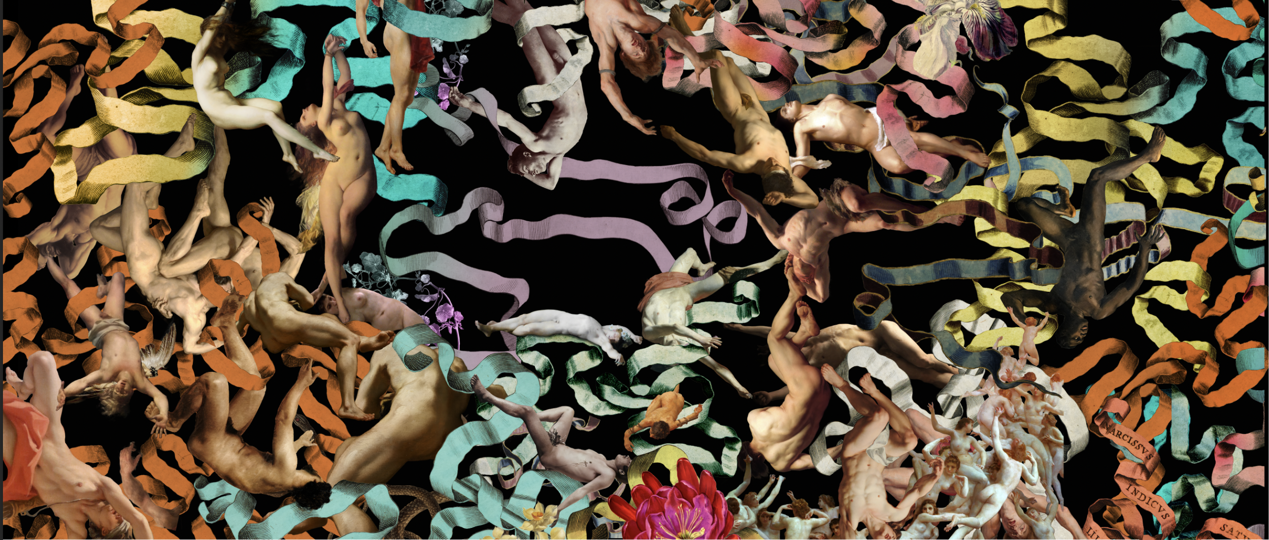 Detail of the immersive installation artwork from Beauty!, a solo exhibition by Austin Young at Mucciaccia Gallery, Rome, Italy.