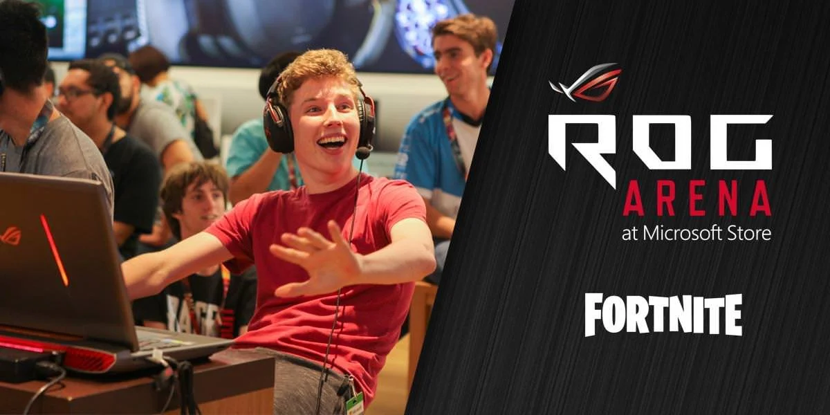 ROG and Microsoft Store partnership activation for Fortnite Friday competitive gaming events