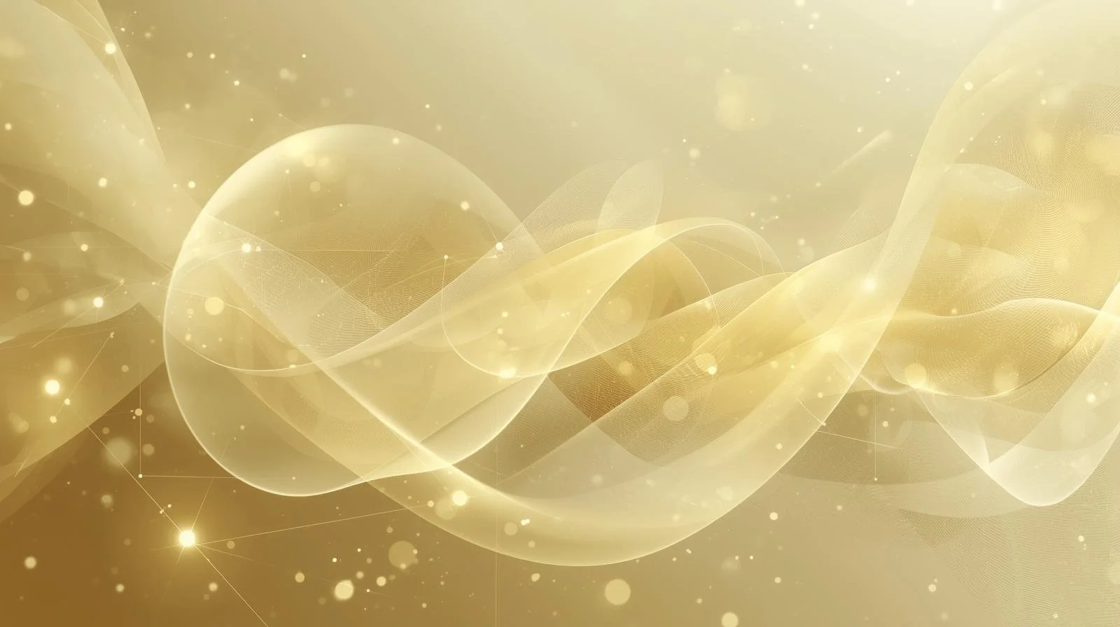 Ethereal, flowy lines in shades of yellow and gold