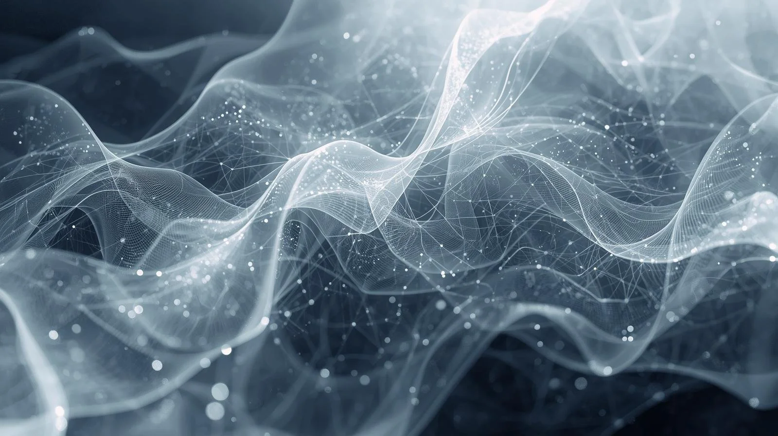 Ethereal, wavy lines in shades of grey