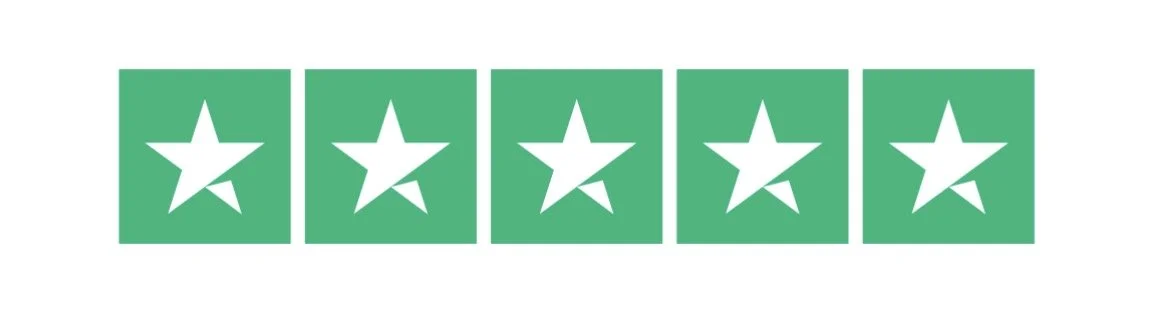 Five green square icons, each featuring a white star with a different crack or chip across the star.