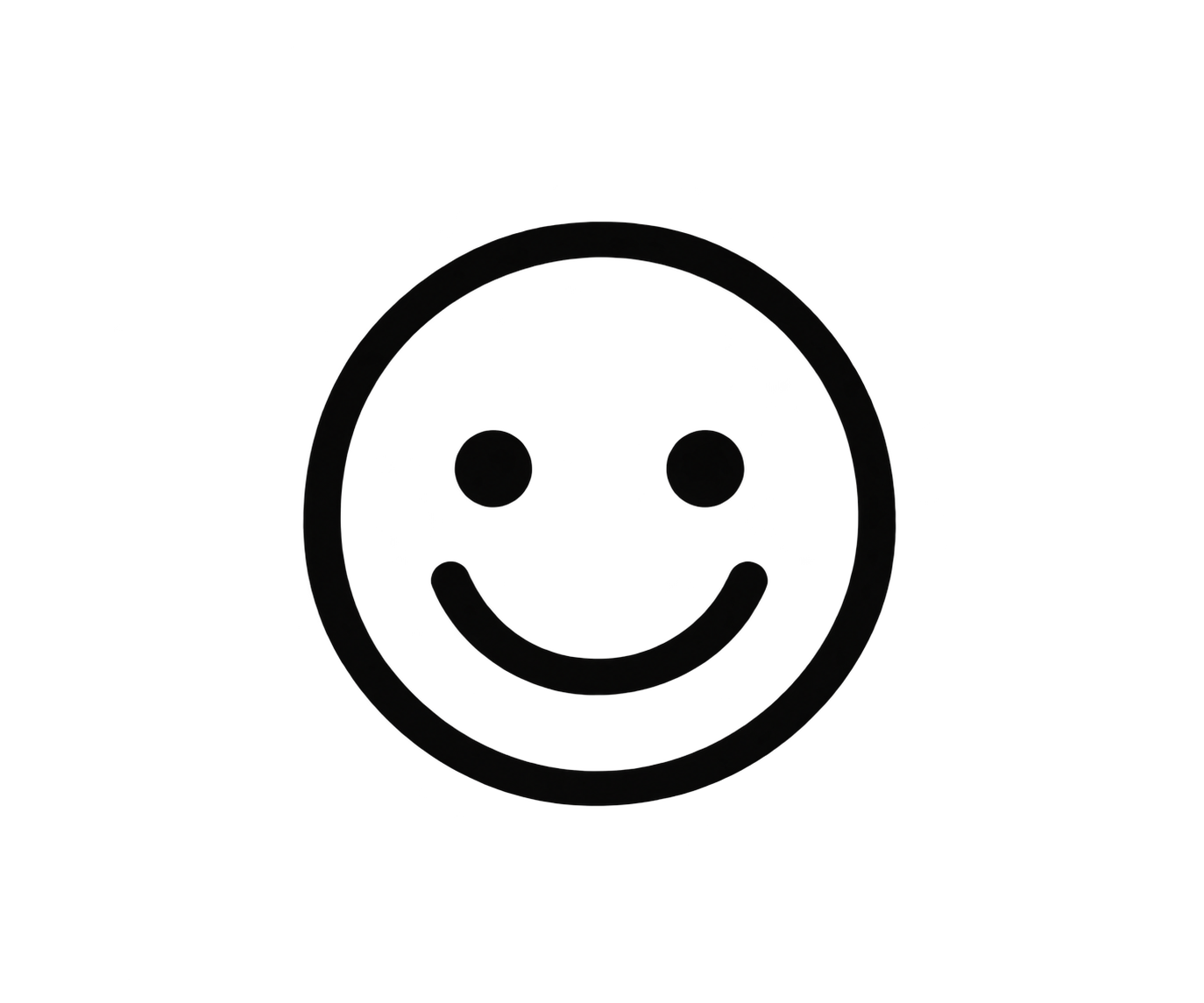 A faint smiley face icon on a black background.