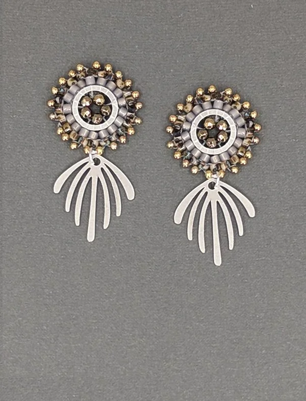 Evening Shower :: pyrite earrings