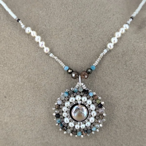 Desert Dawn : : pearl pendant necklace