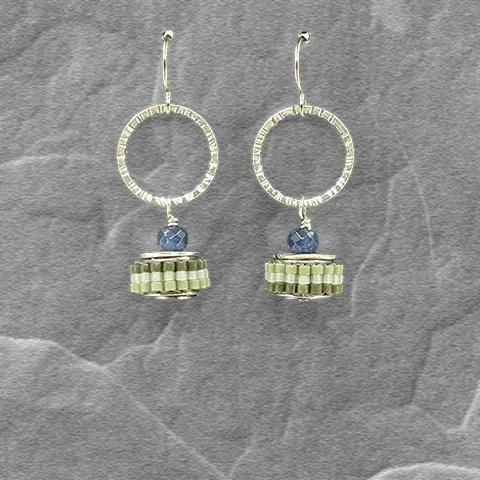 Life is a Wheel, Fern : : sodalite dangle earrings