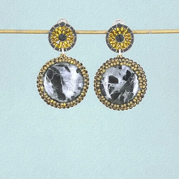 So Says Suzie : : black agate and gold statement earrings