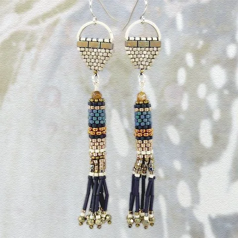 Cocktail Hour : : blue fringe earrings