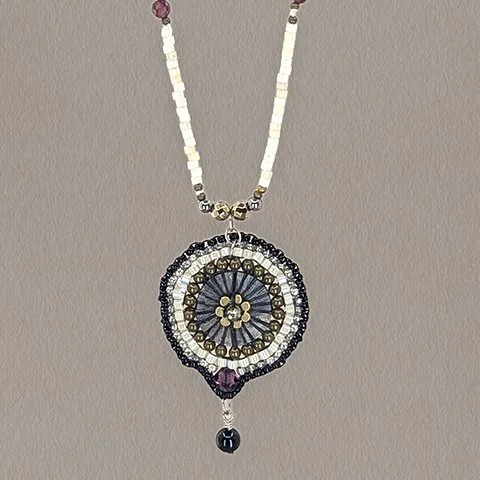 Flora, Garnet : : gemstone pendant necklace