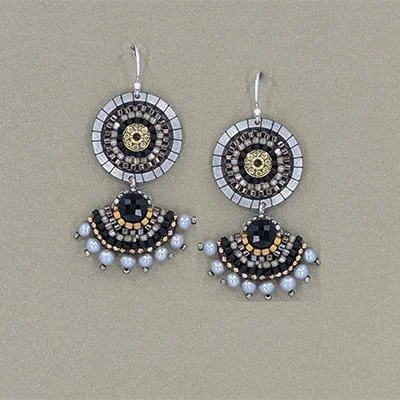 Tomorrow Tells :: pearl and obsidian earrings