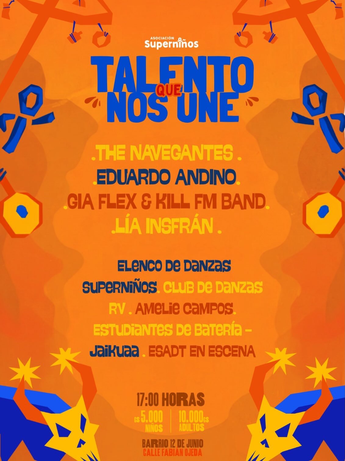 🔥🇵🇾 &iexcl;EL ESCENARIO SE PRENDE EN EL SAN JUAN SUPERNI&Ntilde;OS! 🎤💃

La tradici&oacute;n, el arte y el talento se encuentran en una sola fiesta. ✨

Preparate para disfrutar de una tarde llena de m&uacute;sica, danza, folklore y artistas incre