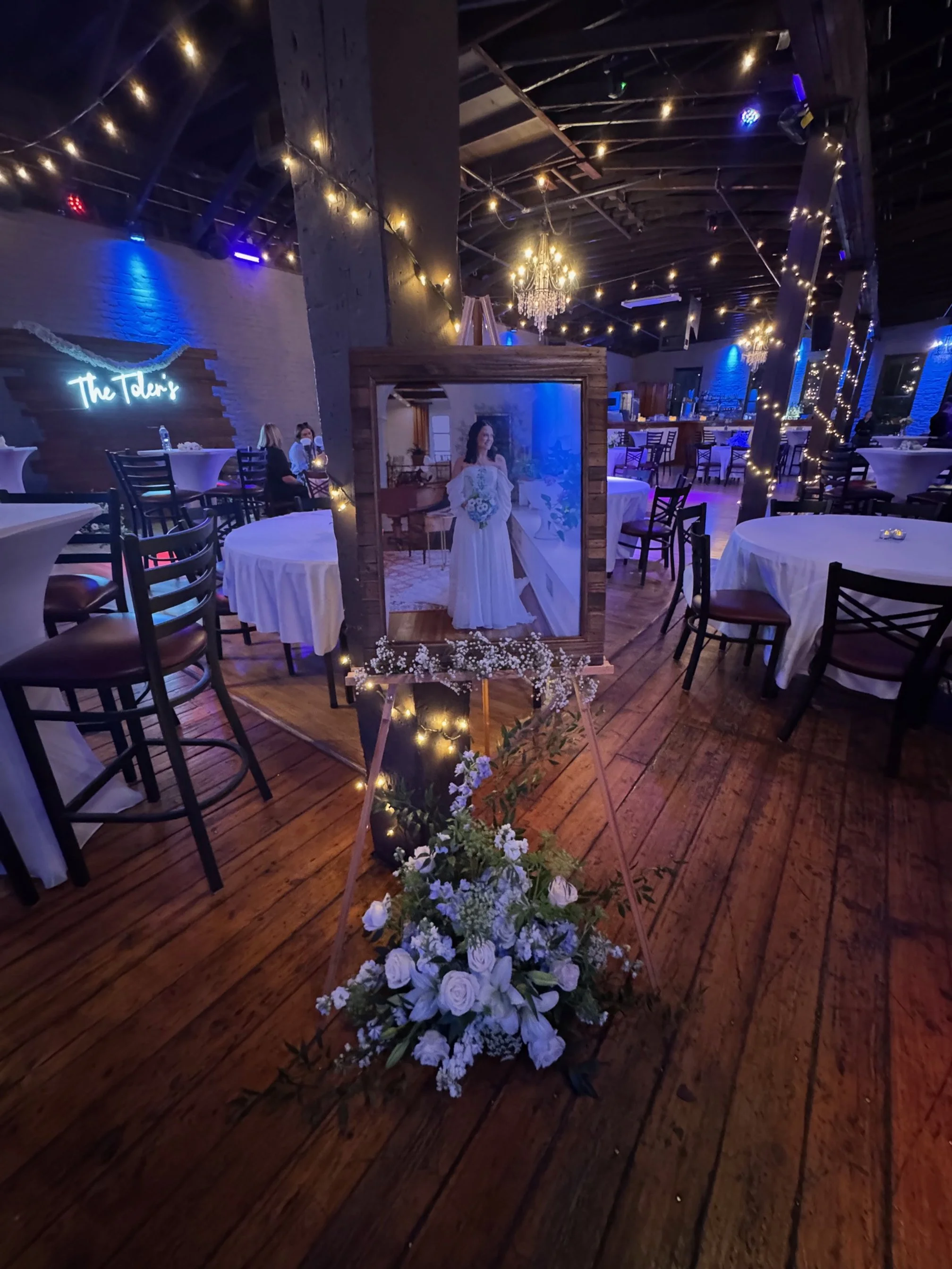 Bride picture in a wedding reception at Twenty Seven Event Venue in downtown Little Rock.