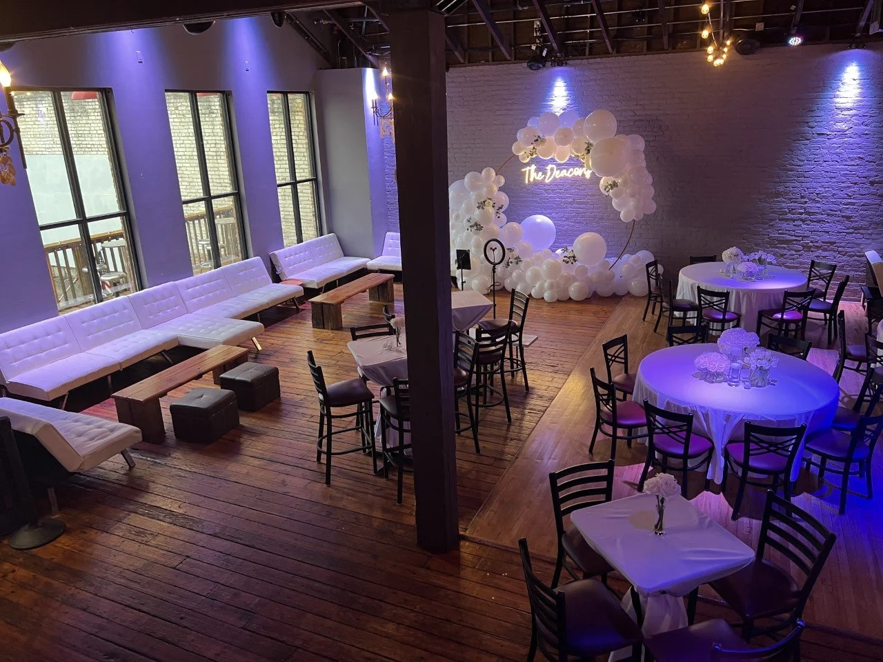 Wedding Reception setup at Twenty Seven Venue in downtown Little Rock Arkansas