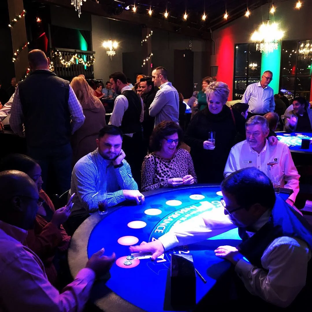 Corporate Holiday Party casino style event at Twenty Seven Event Venue in downtown Little Rock Arkansas