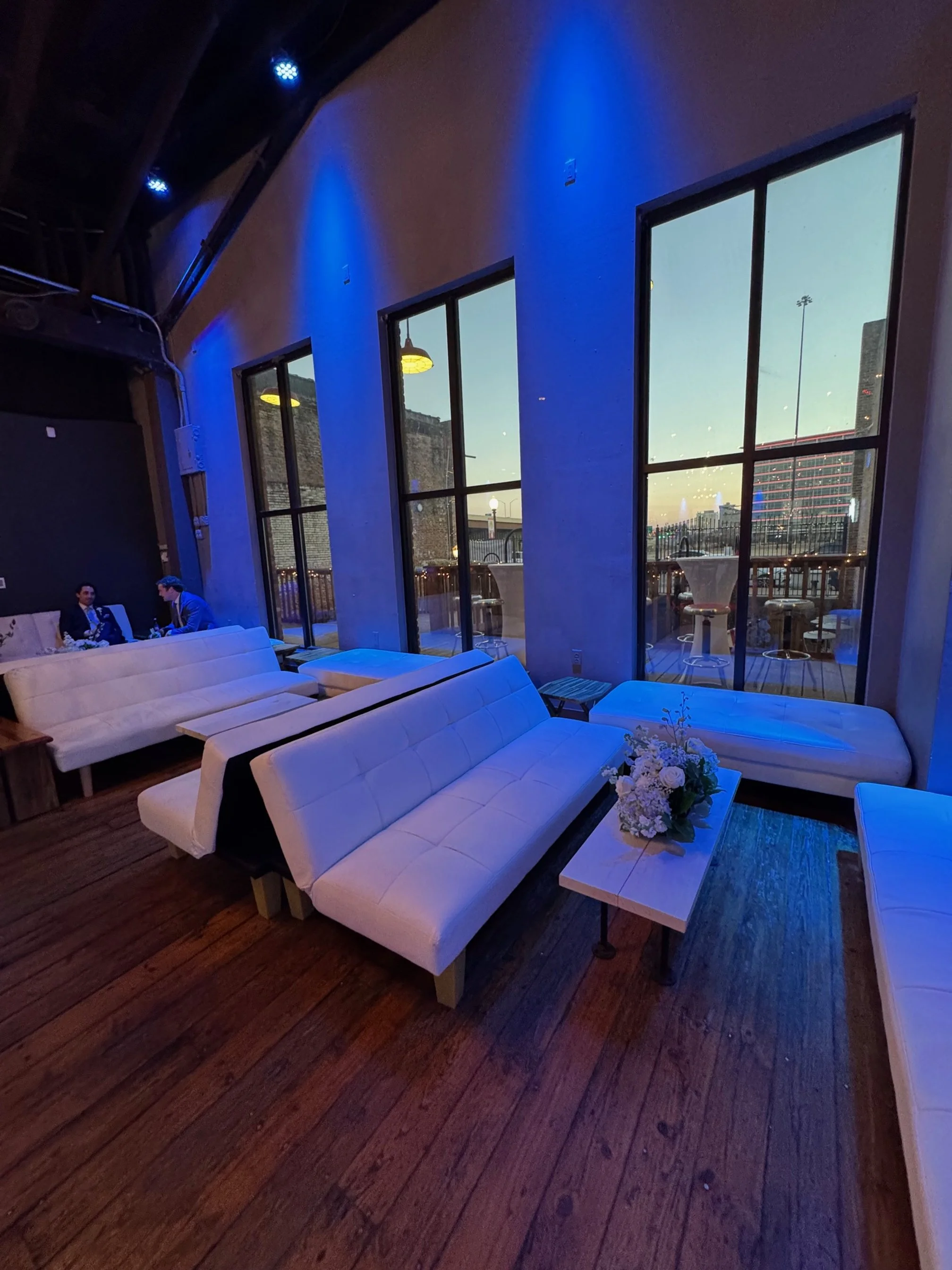 
Chic lounge section for a wedding at Twenty Seven Event Venue in downtown Little Rock 
