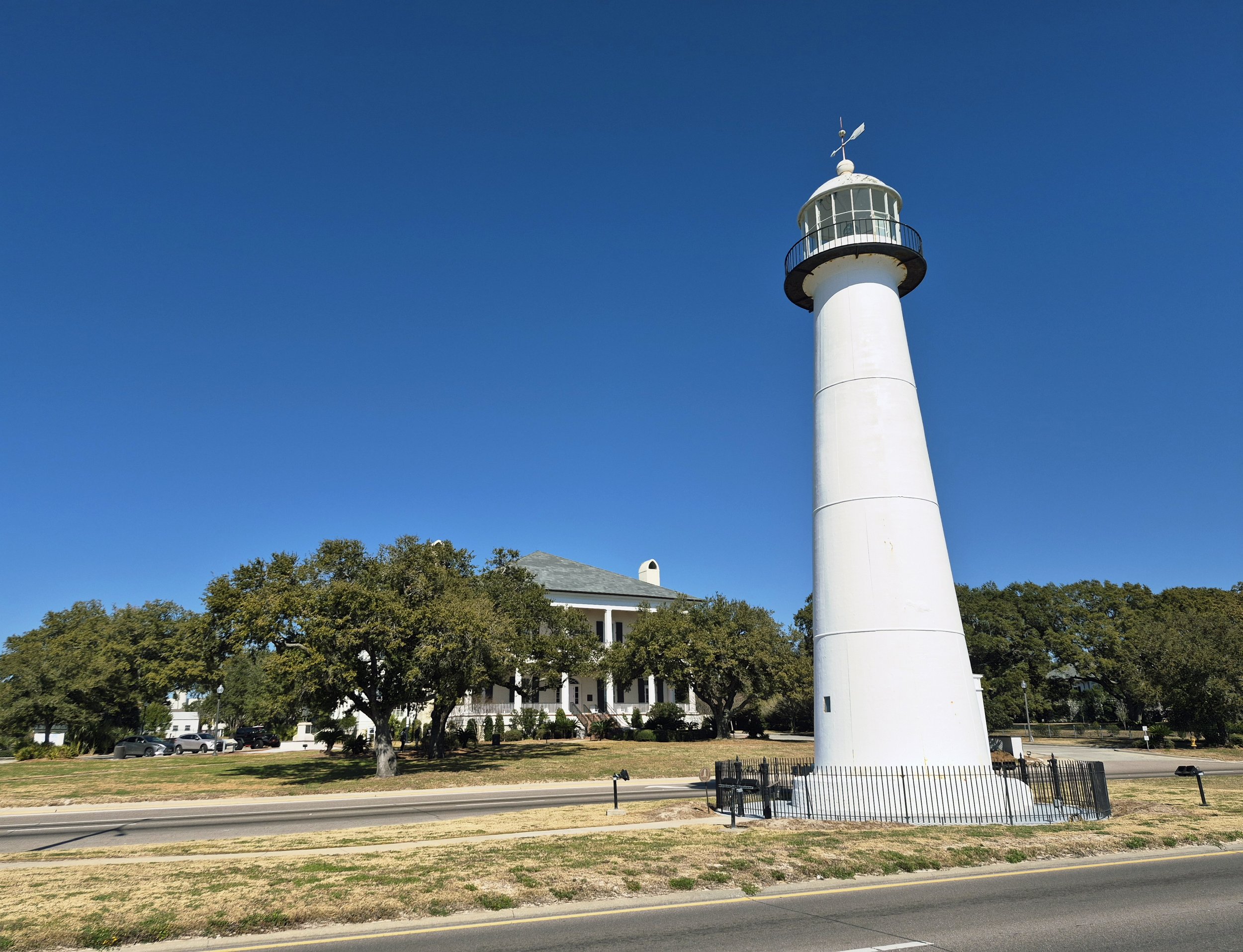 Biloxi Lighthouse with Biloxi Visitors Center in the background