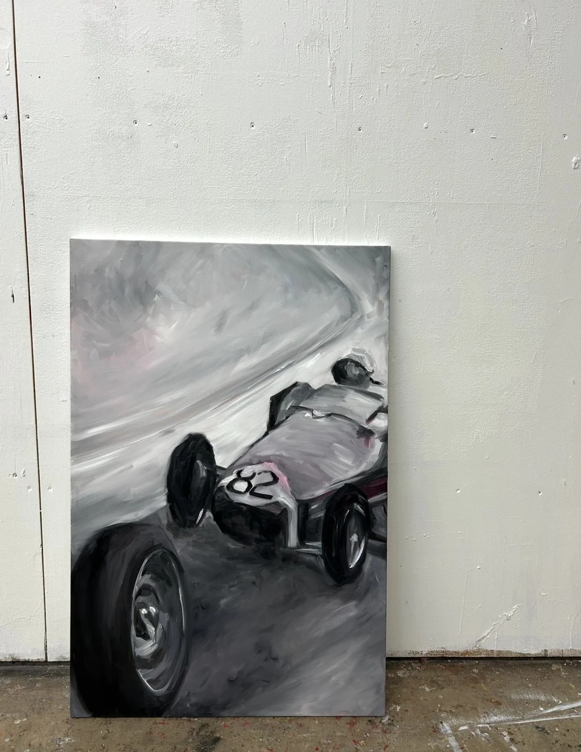 After building out the car I added value to give the painting dimension and a sense of movement