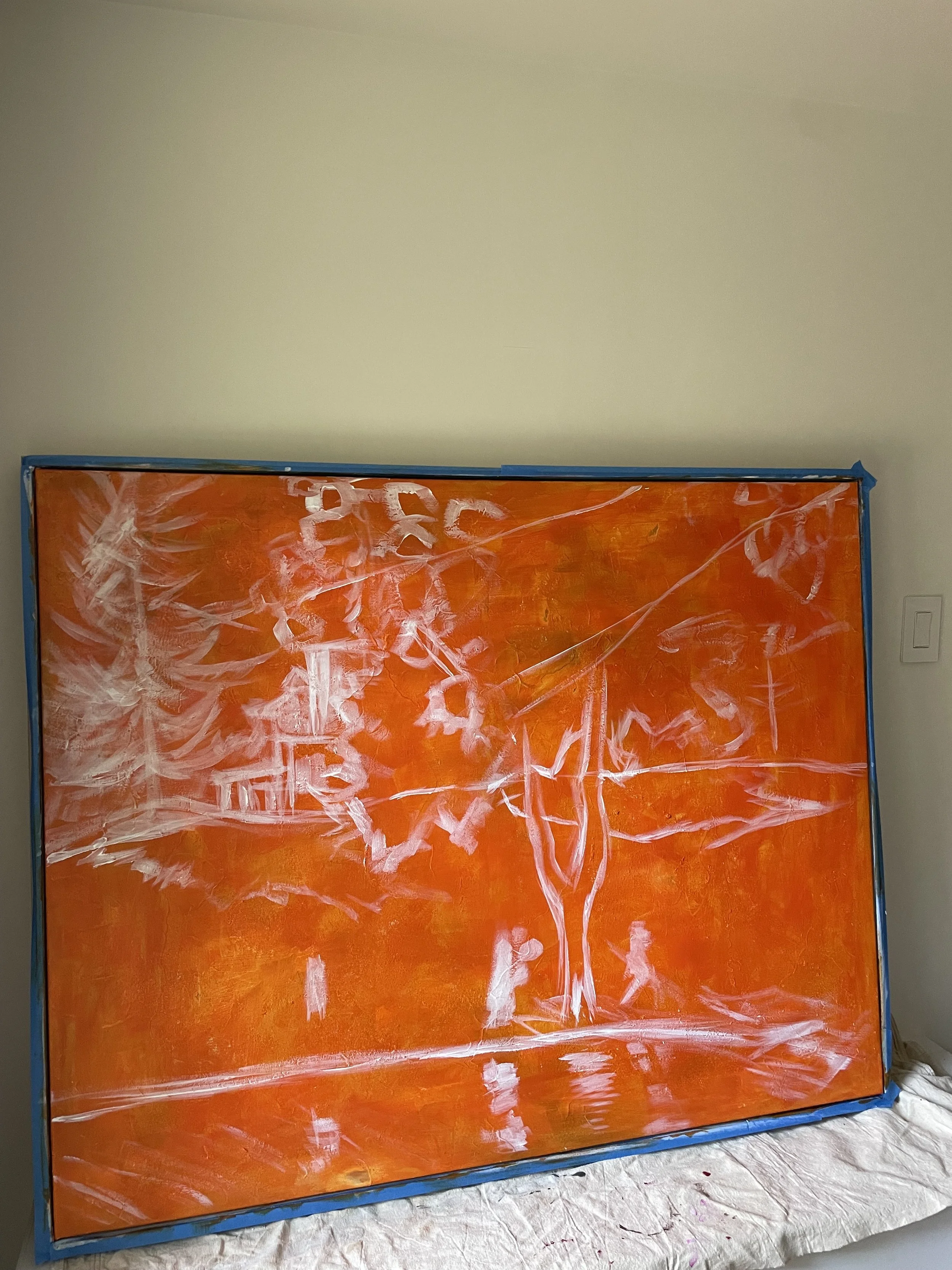 Sketched the photo on the canvas.