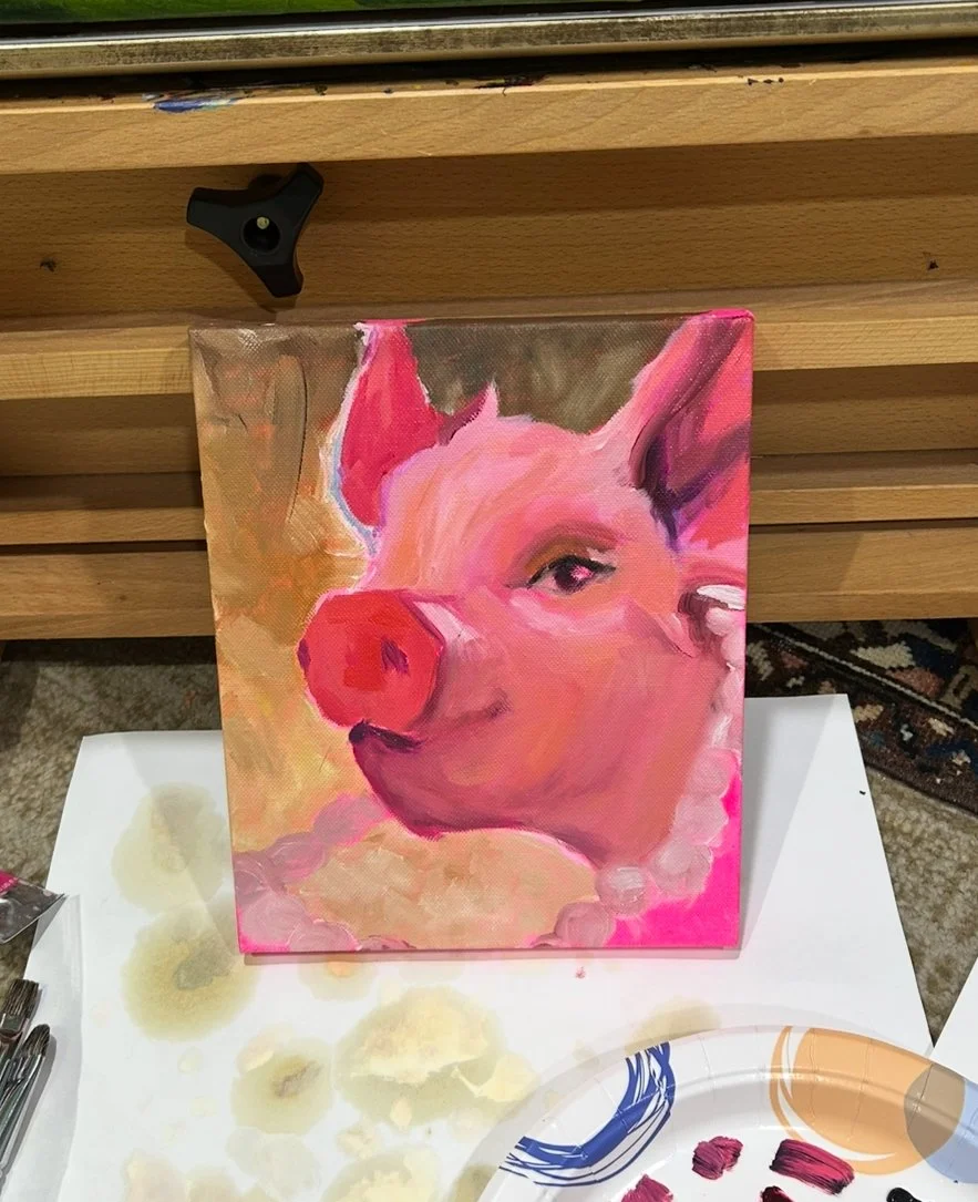 I continued to build out the pig with detail and highlights.
