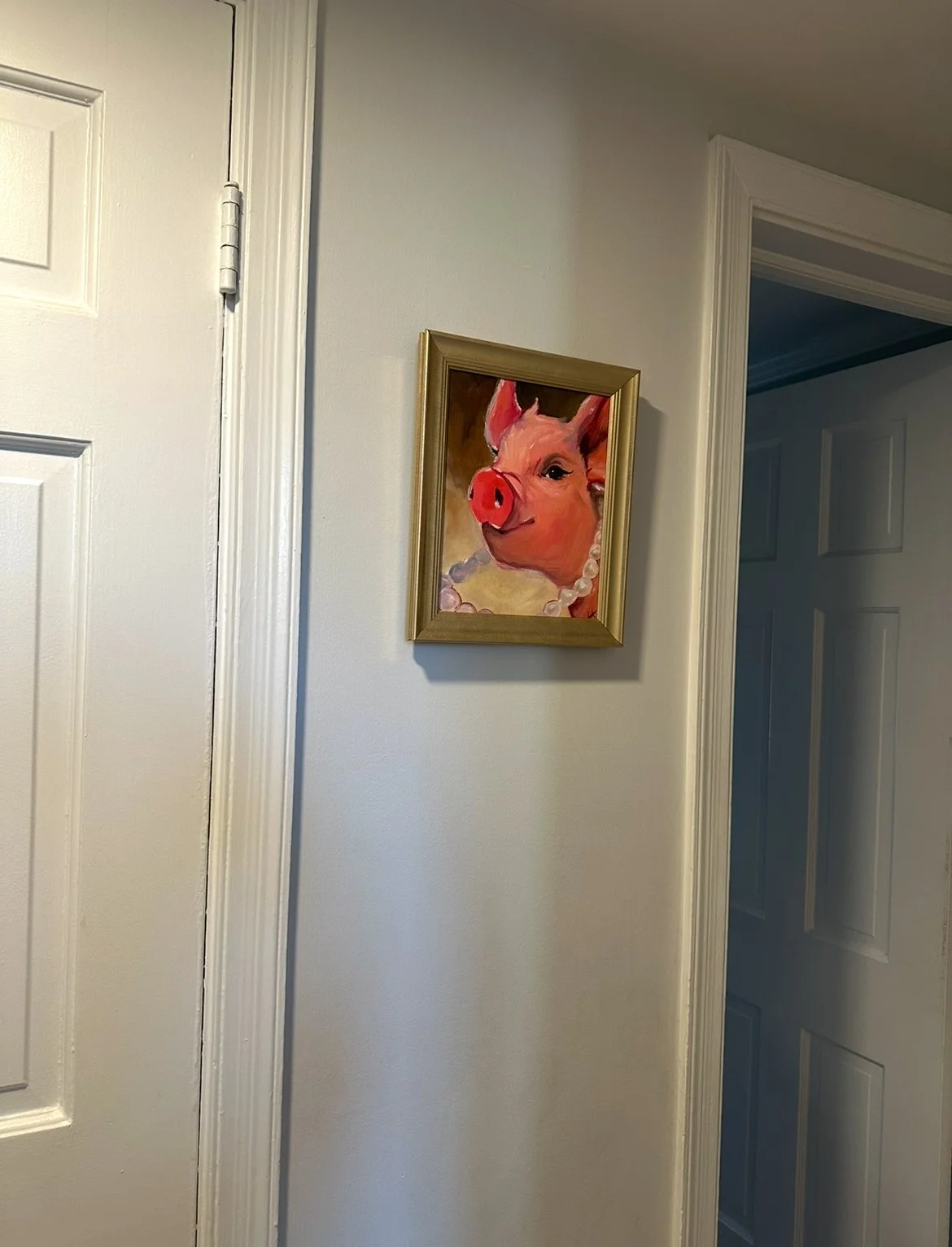 The final product is hanging in the client's home.