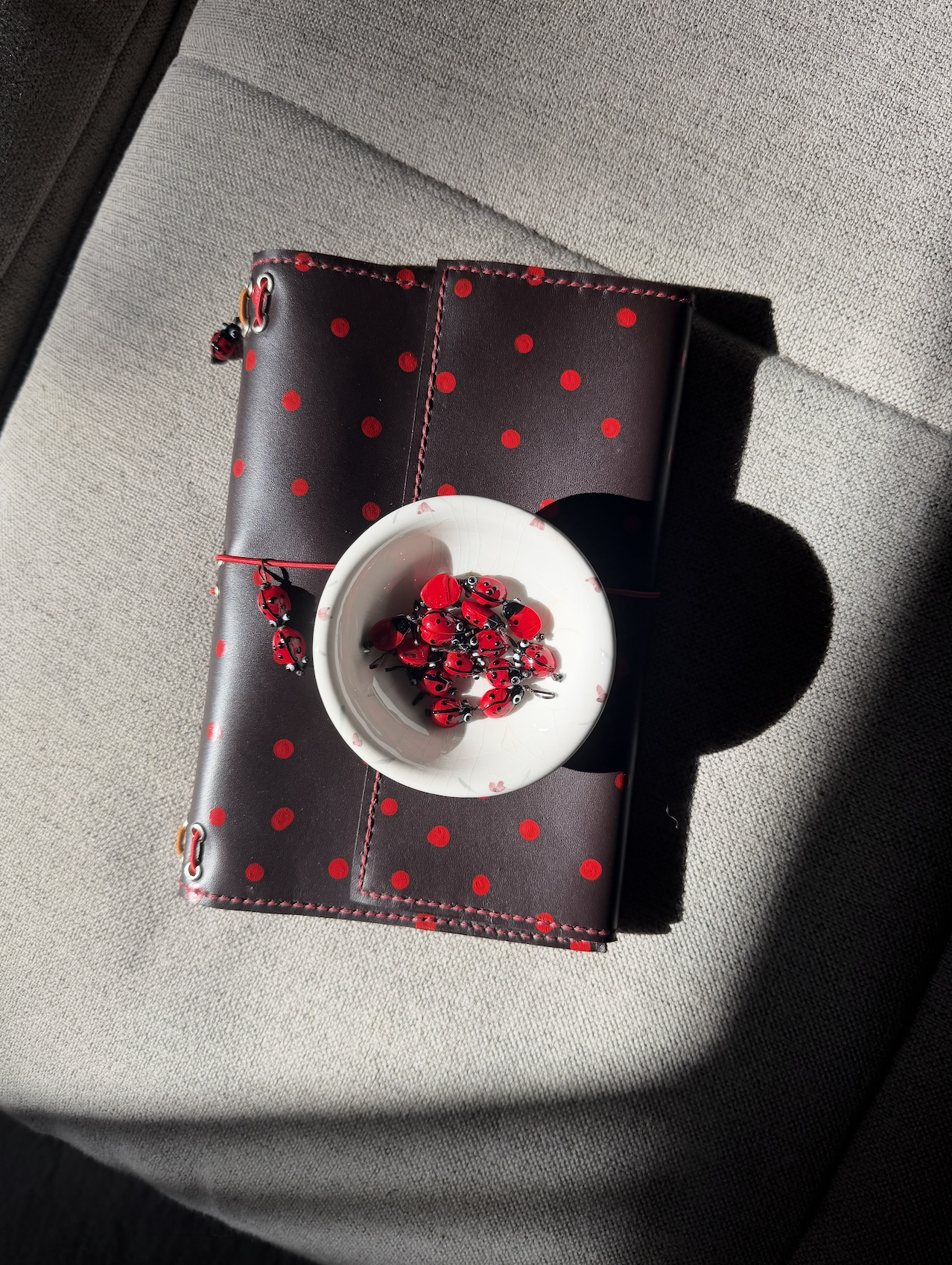 Glass Lady Bug Charm