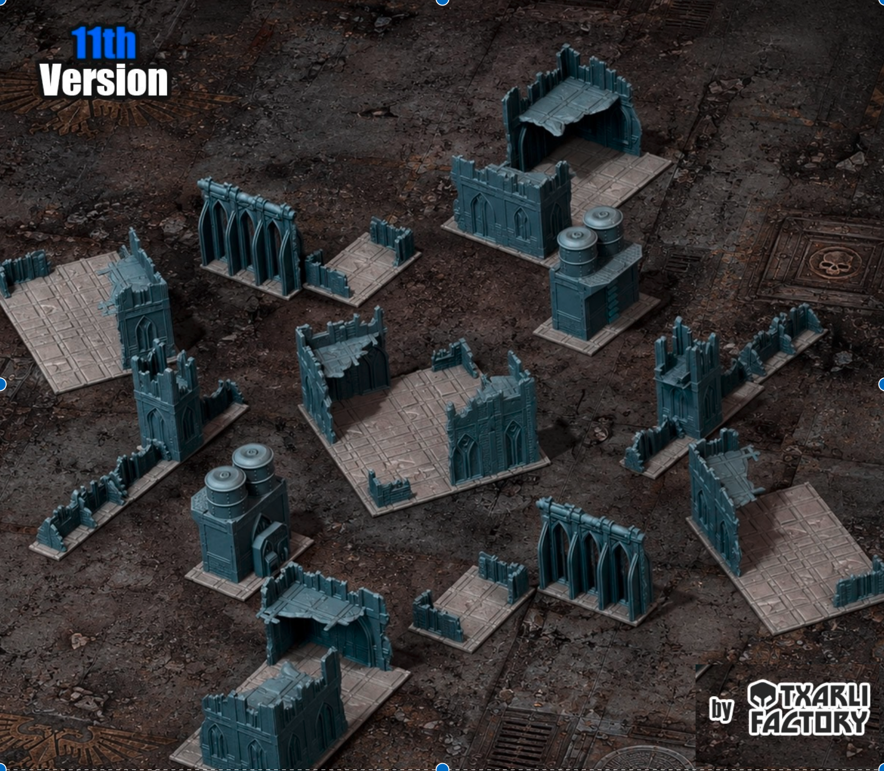 40K 11th Edition Terrain and Terrain Area Set - Buildings and Templates